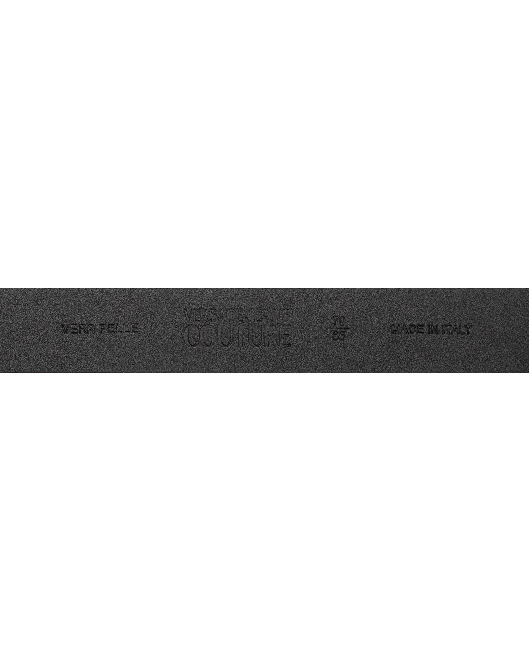 Leather Belt With Crystal Detailed Logo - DIHSAN