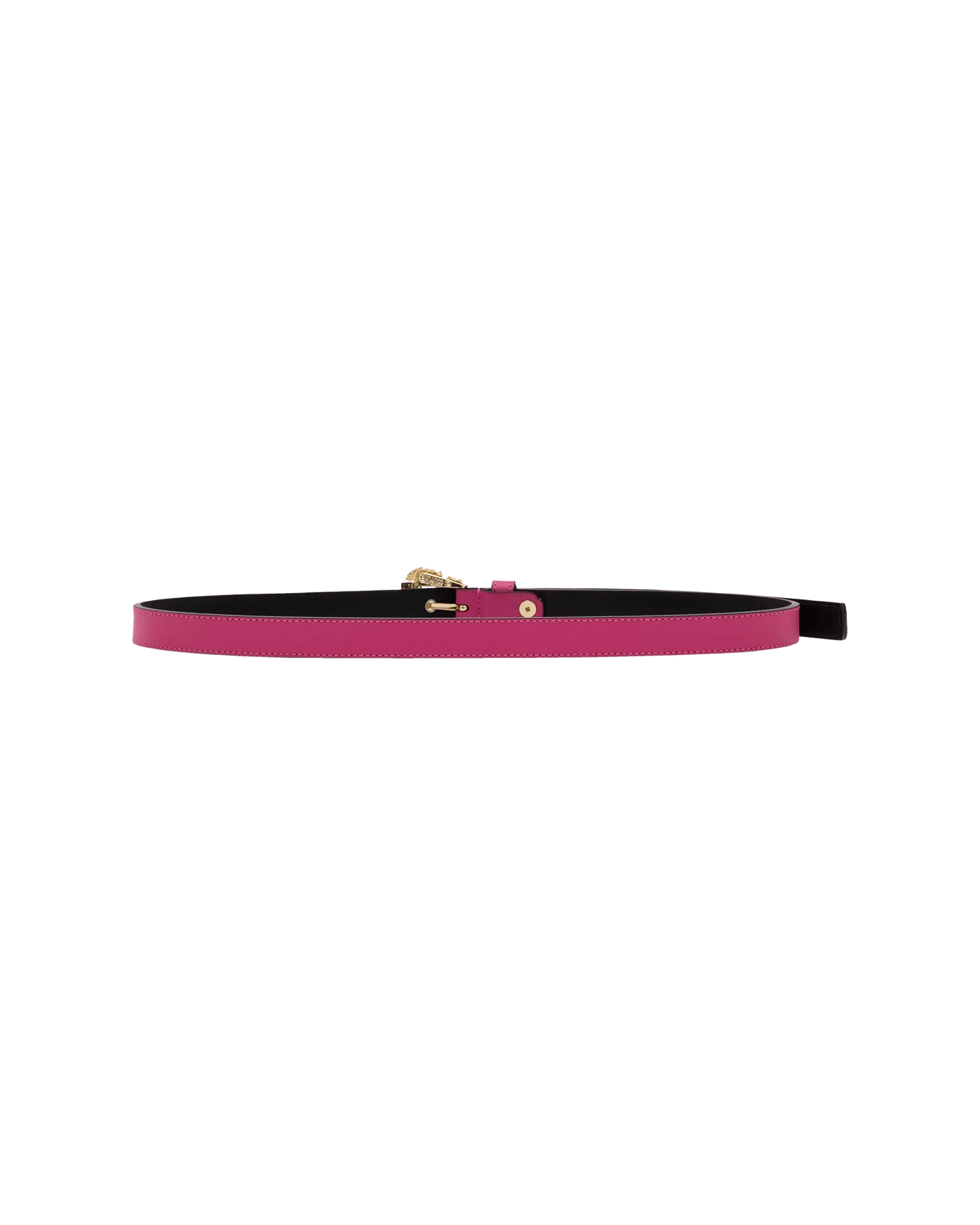 Gold Garland Logo Leather Belt - DIHSAN
