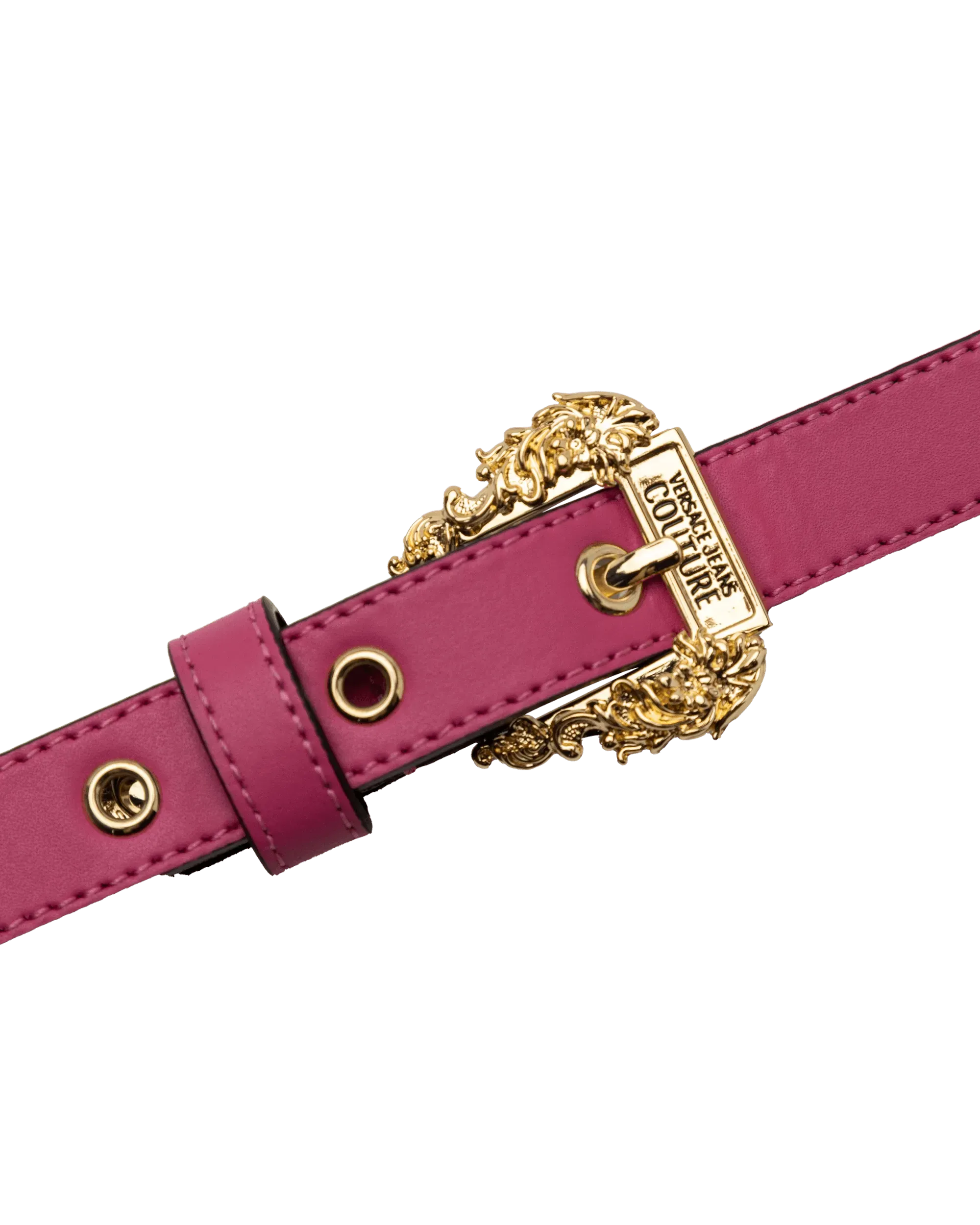 Gold Garland Logo Leather Belt - DIHSAN