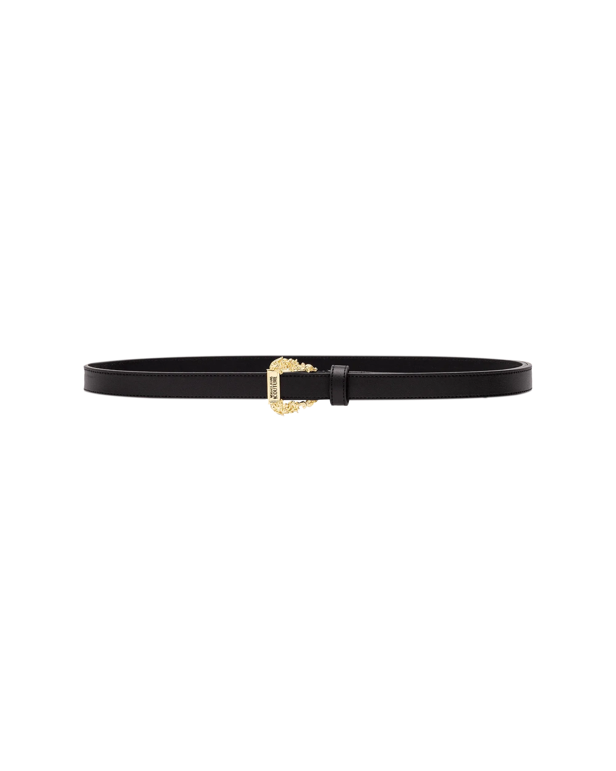 Gold Garland Logo Leather Belt - DIHSAN