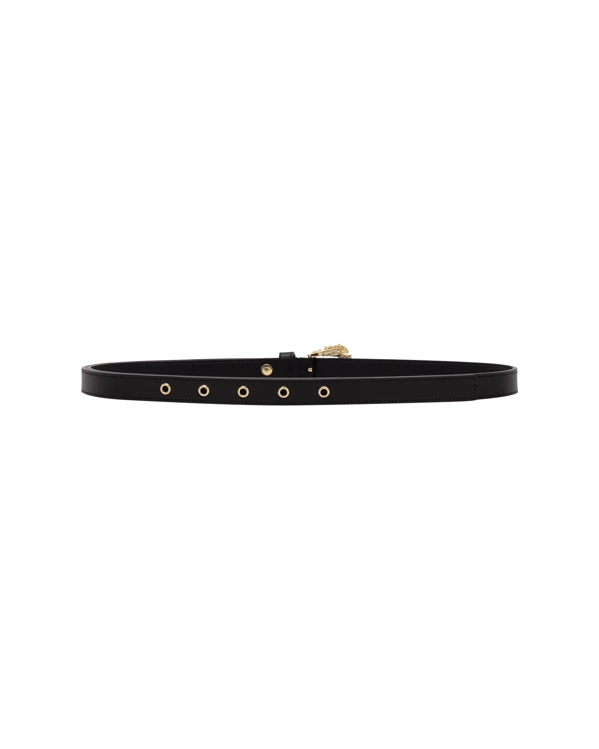 Gold Garland Logo Leather Belt - DIHSAN