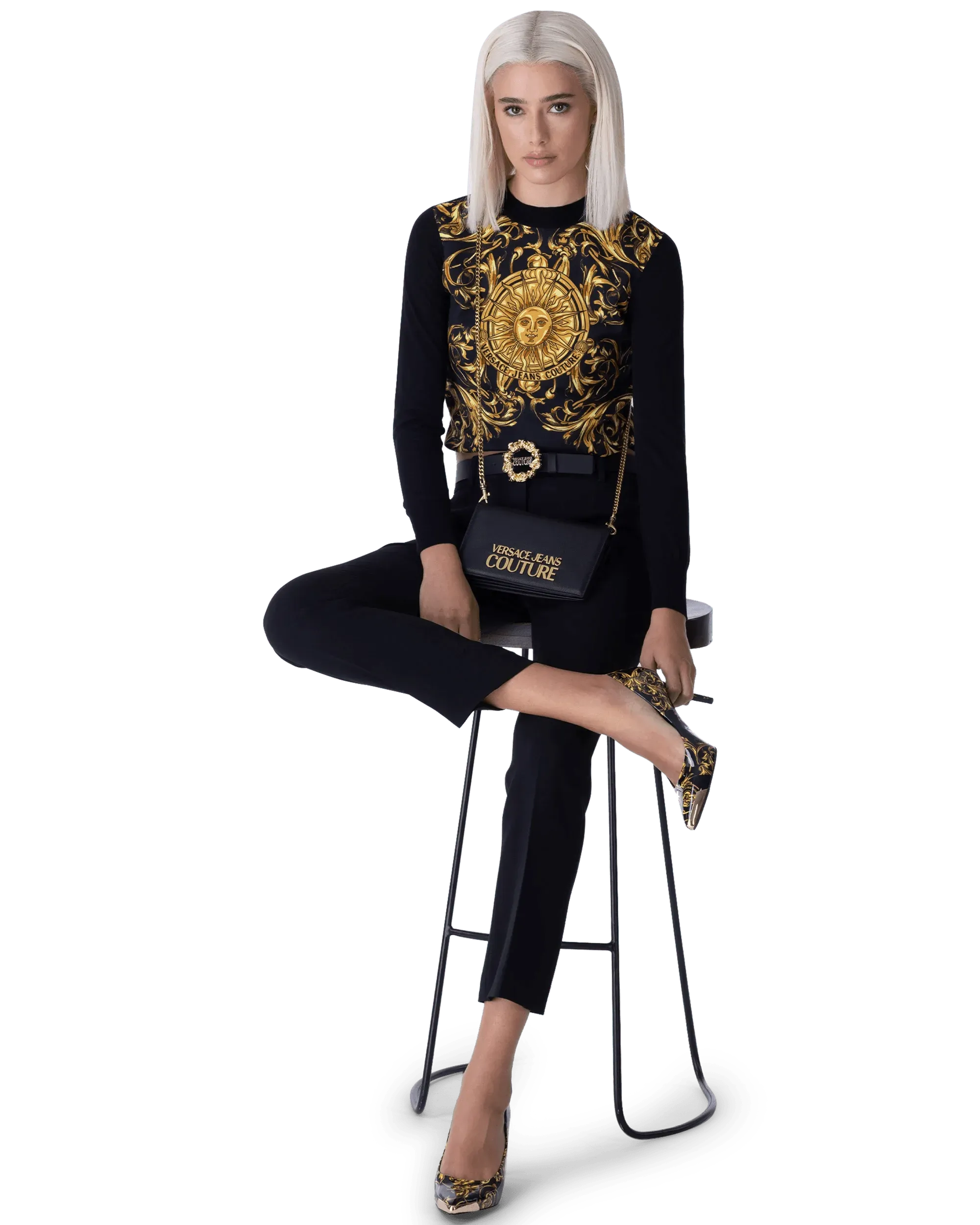 Baroque Logo Leather Belt - DIHSAN