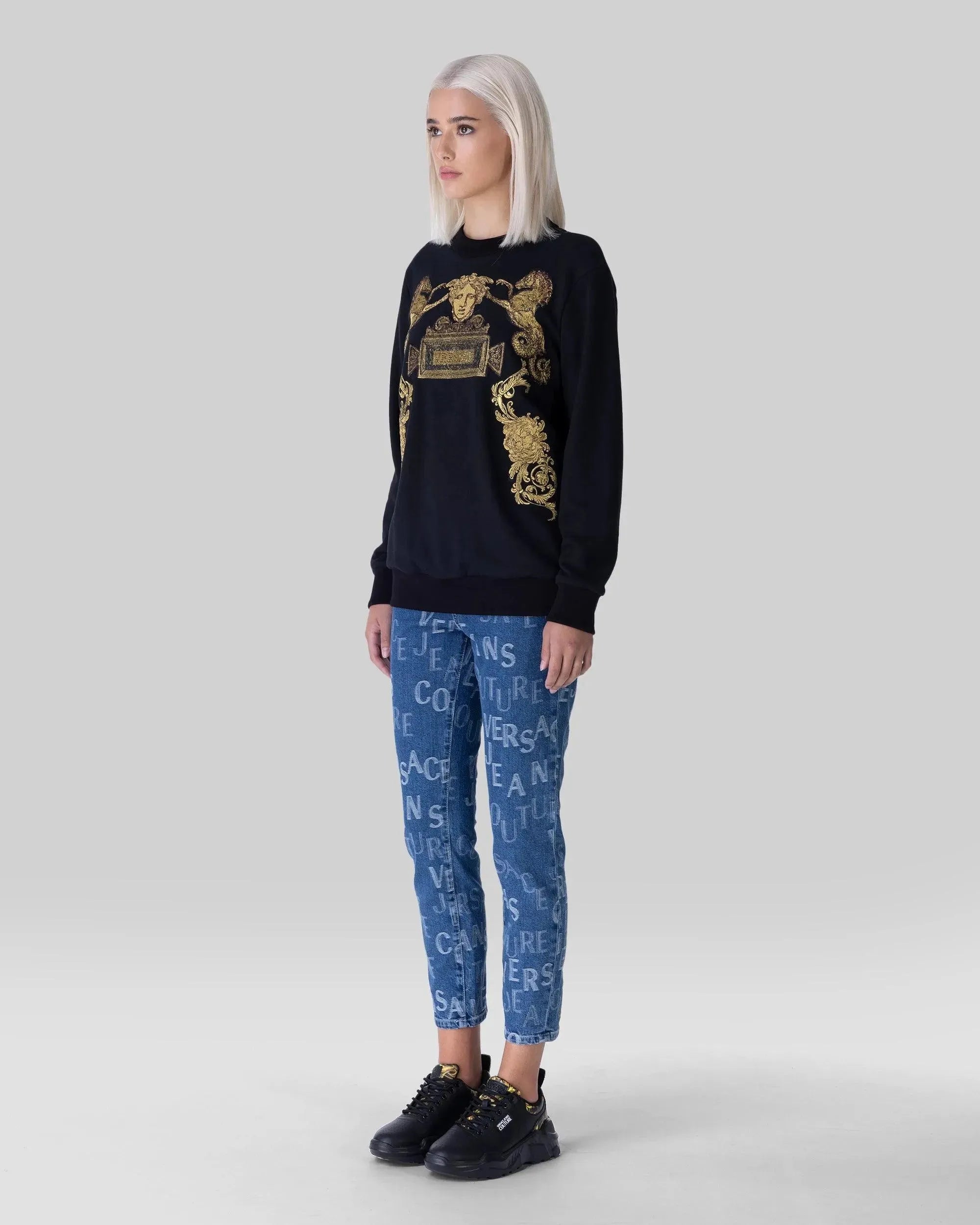 Cropped Logo Skinny Jeans - DIHSAN