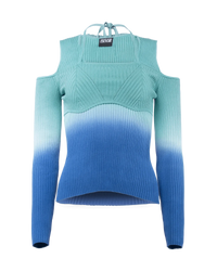 Cold Shoulder Ombre Sweater - DIHSAN