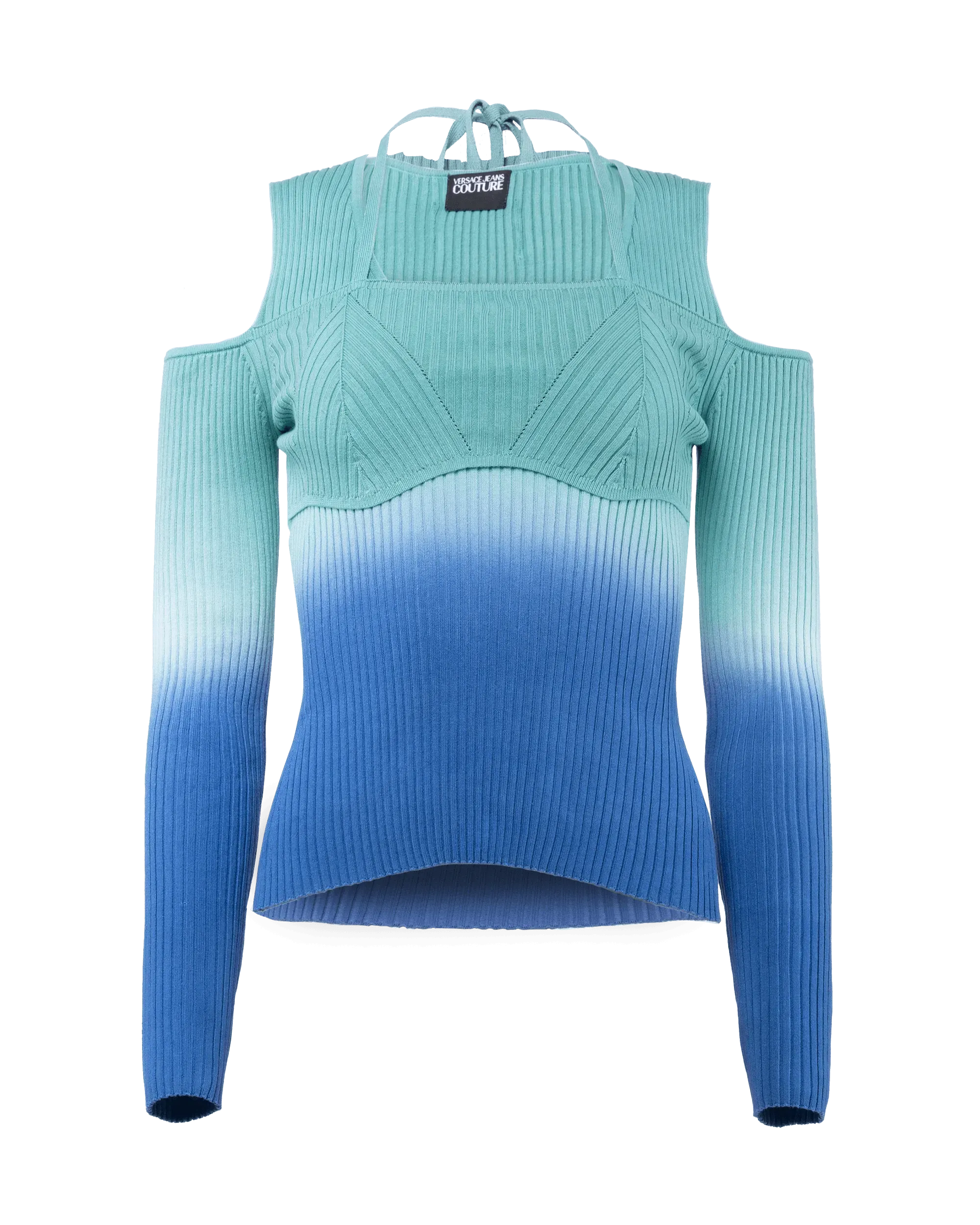 Cold Shoulder Ombre Sweater - DIHSAN