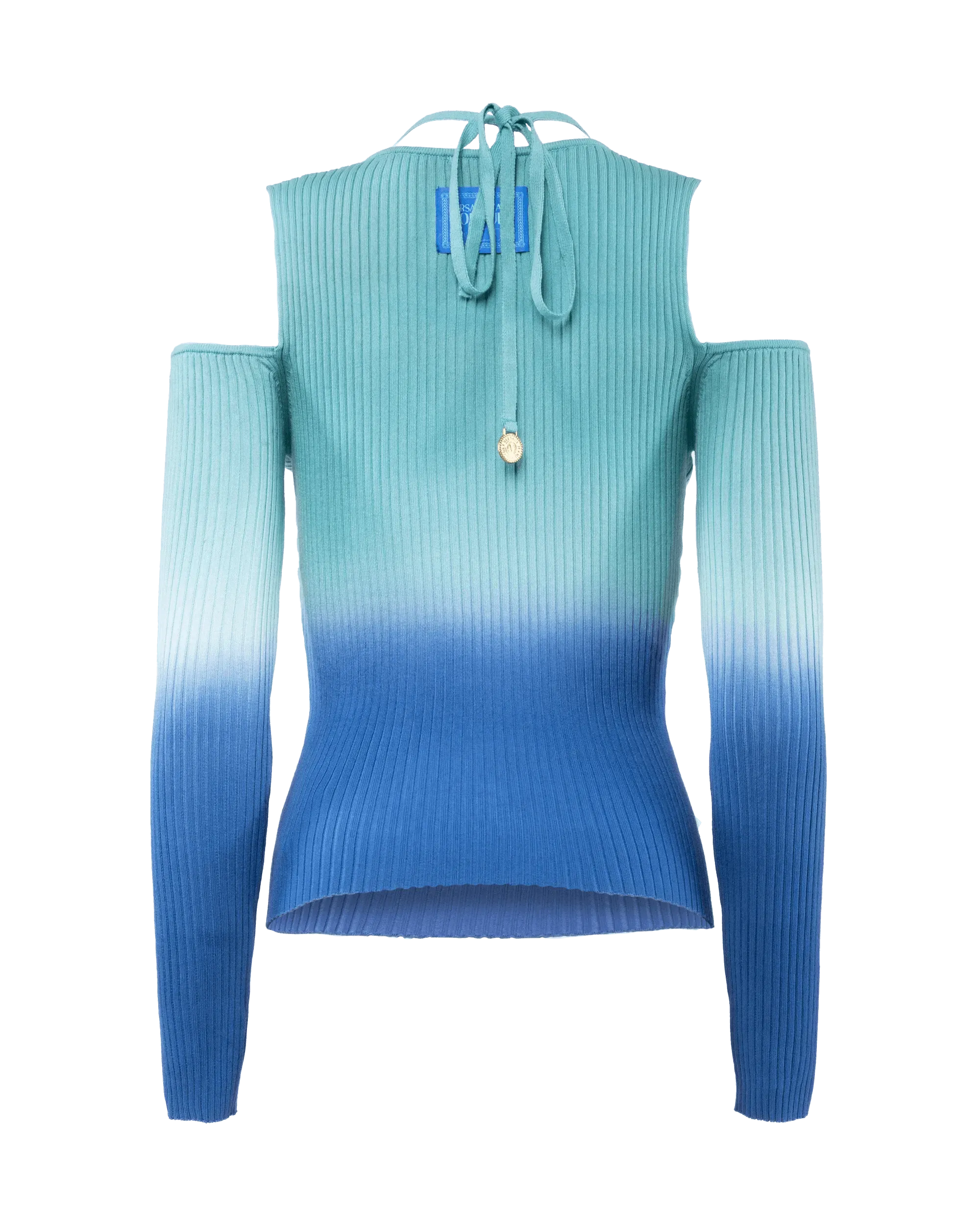 Cold Shoulder Ombre Sweater - DIHSAN