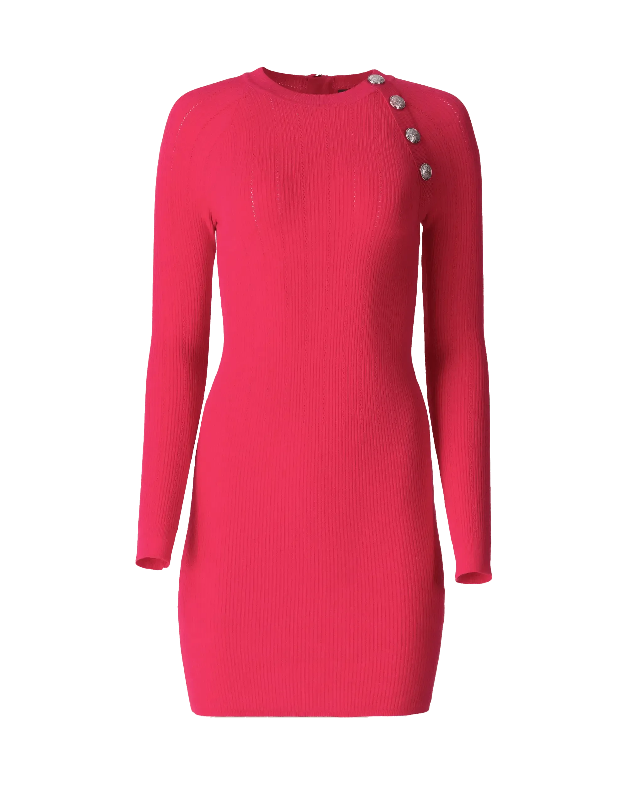 Embossed Button Dress - DIHSAN