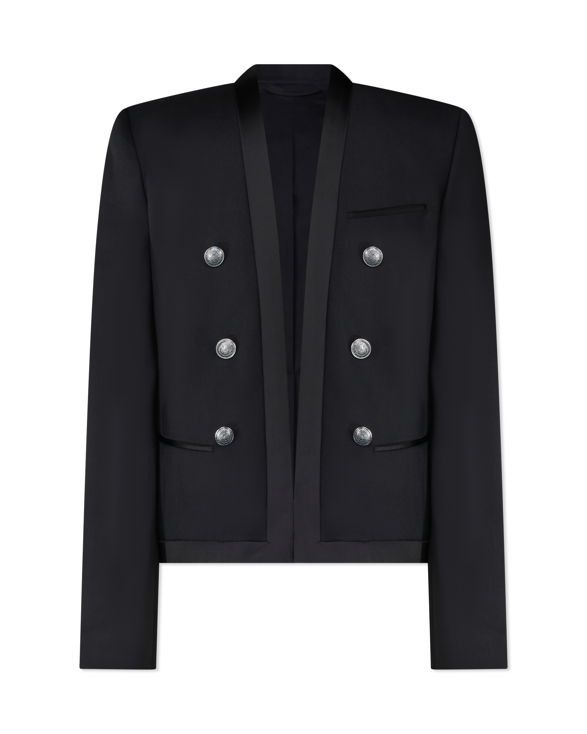 Balmain Button Embellished Wool Blazer