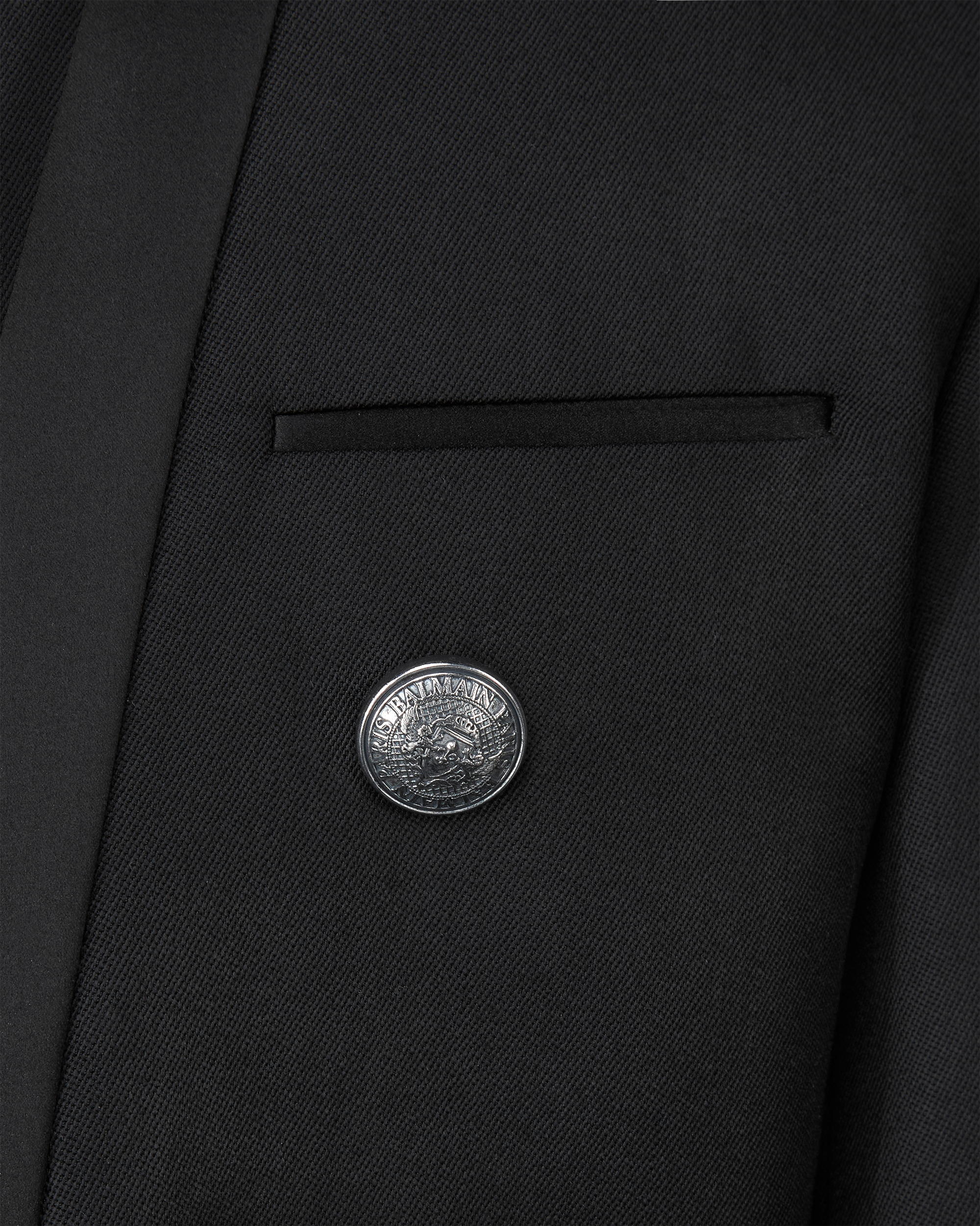 Balmain Button Embellished Wool Blazer