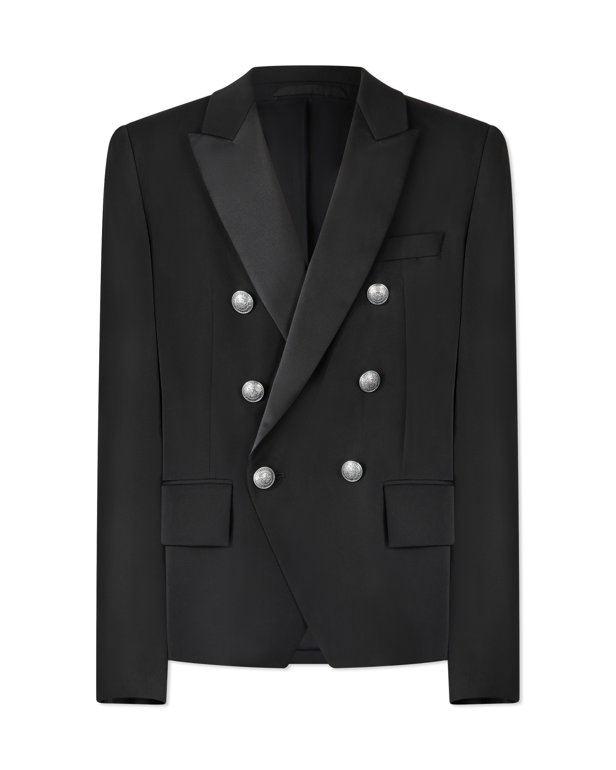 Veste Croisee Col Pointe Satin