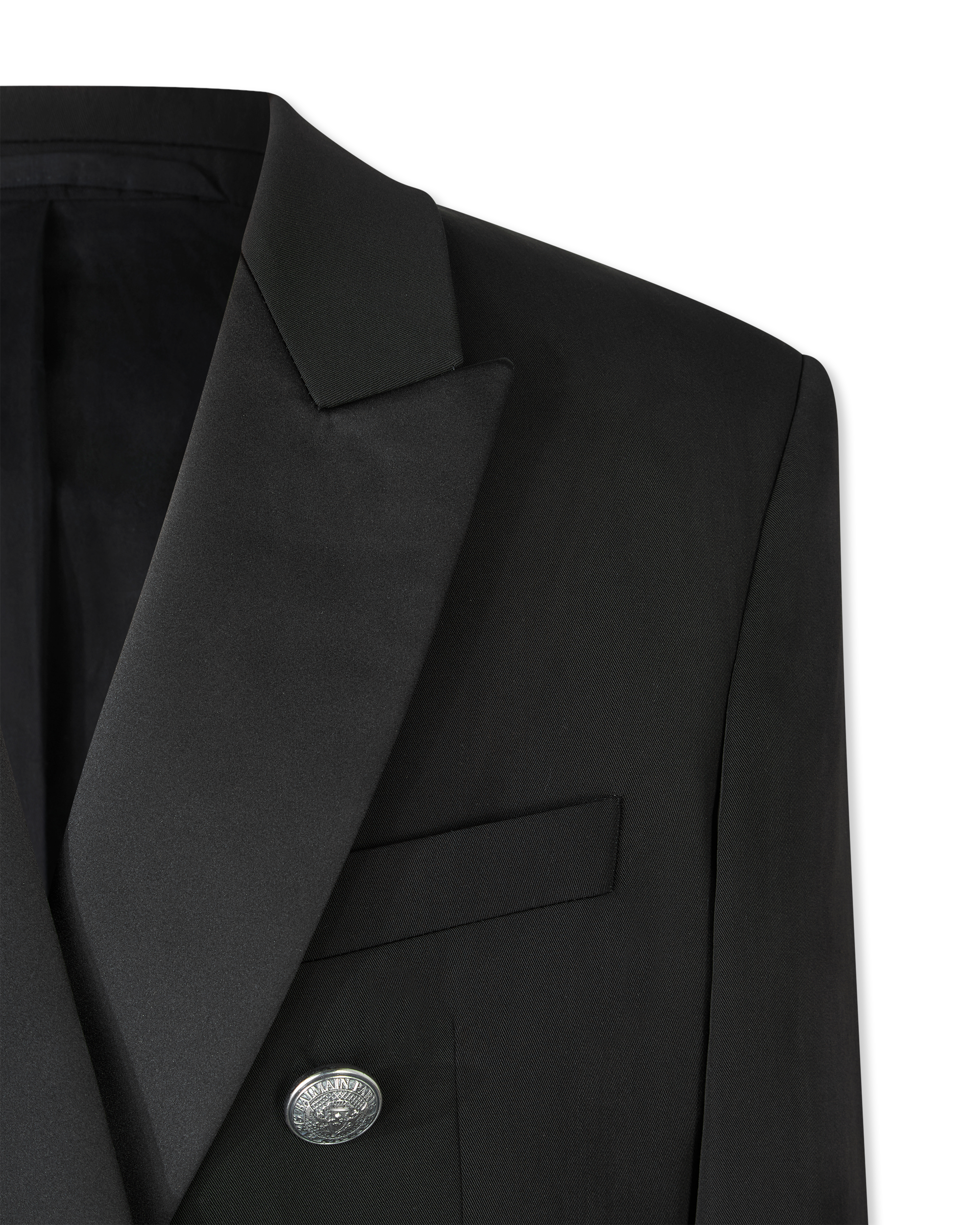 Veste Croisee Col Pointe Satin