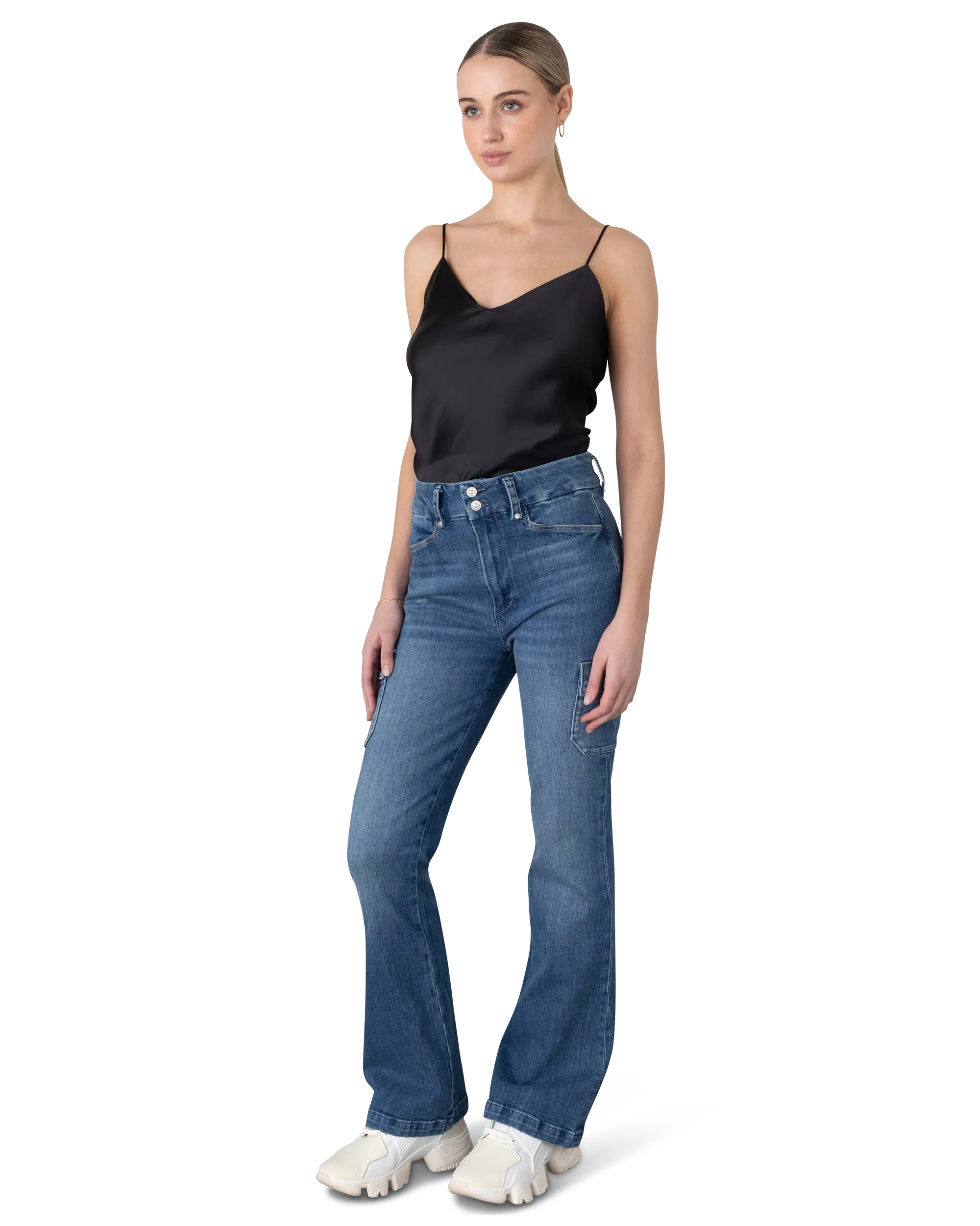 Dion 32" Cargo Flare Jeans