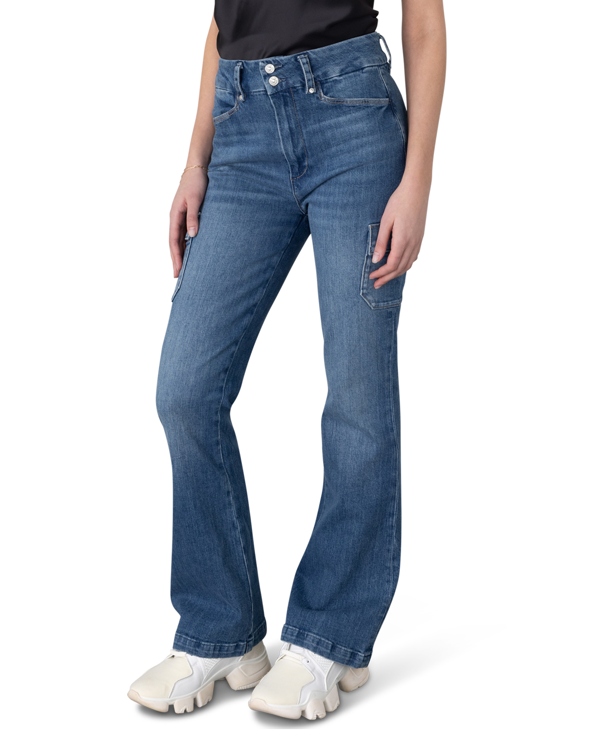 Dion 32" Cargo Flare Jeans