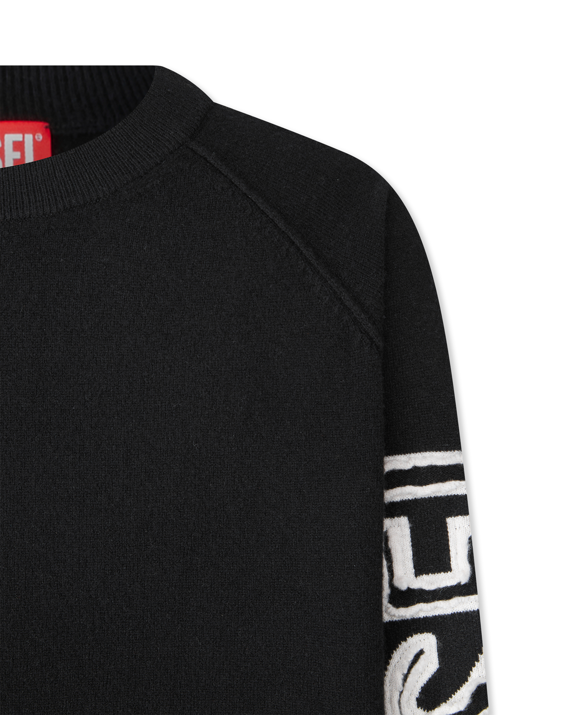 K-Saria Distressed Wool Logo Sweater