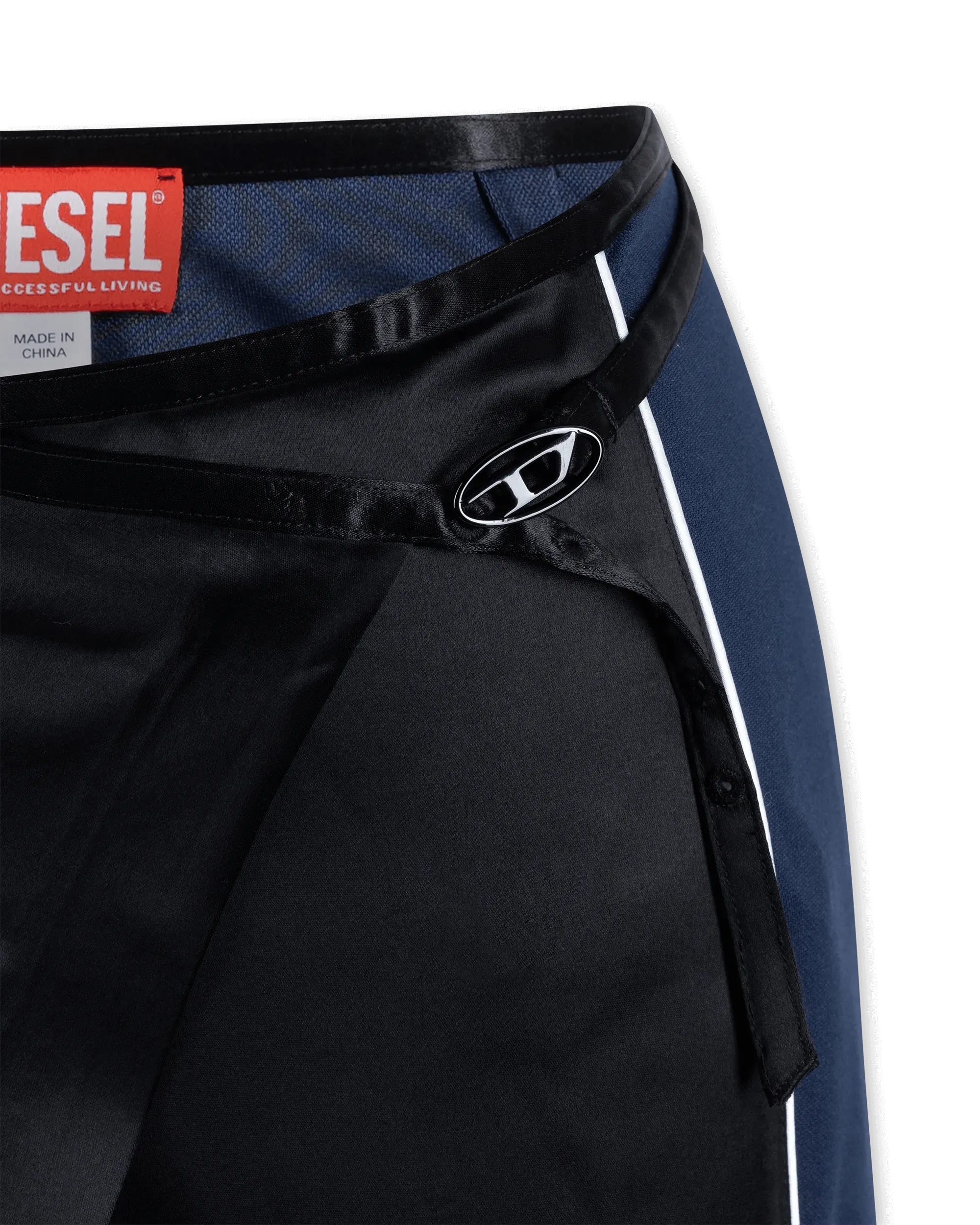O-Kesselle Satin Wrap Mini Skirt