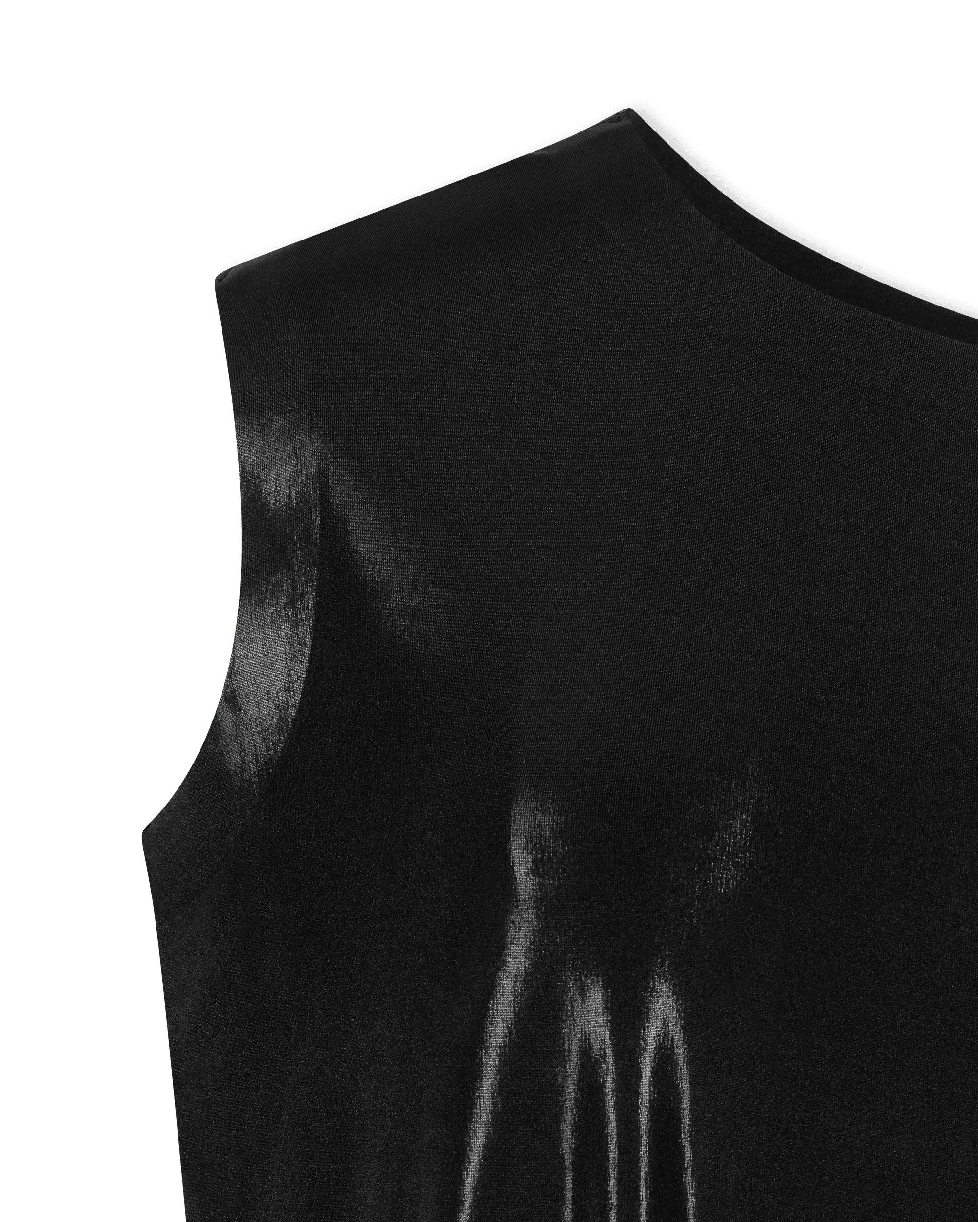 Drop Shoulder Lamé Top - DIHSAN