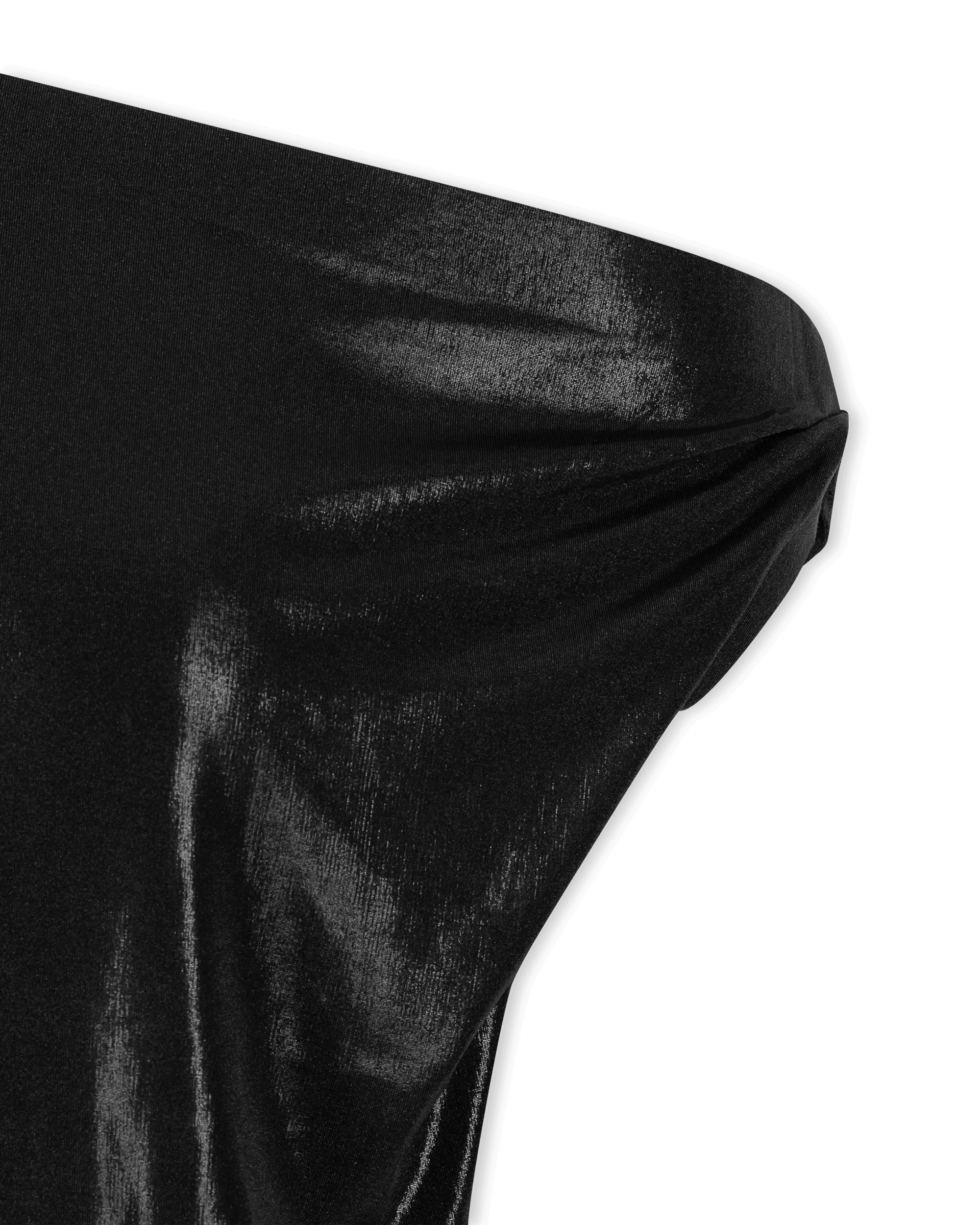 Drop Shoulder Lamé Top - DIHSAN
