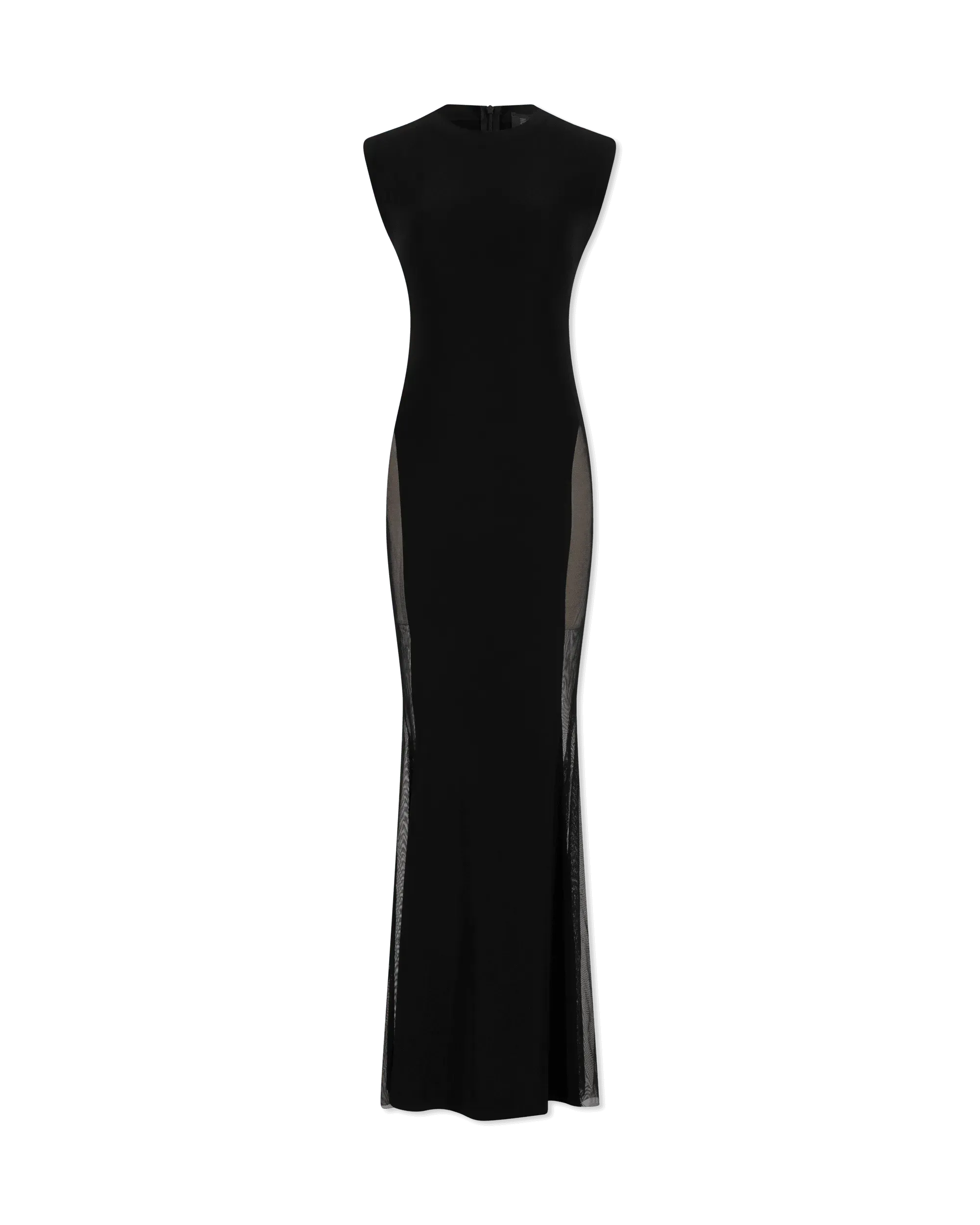 Sleeveless Crewneck Fishtail Gown - DIHSAN