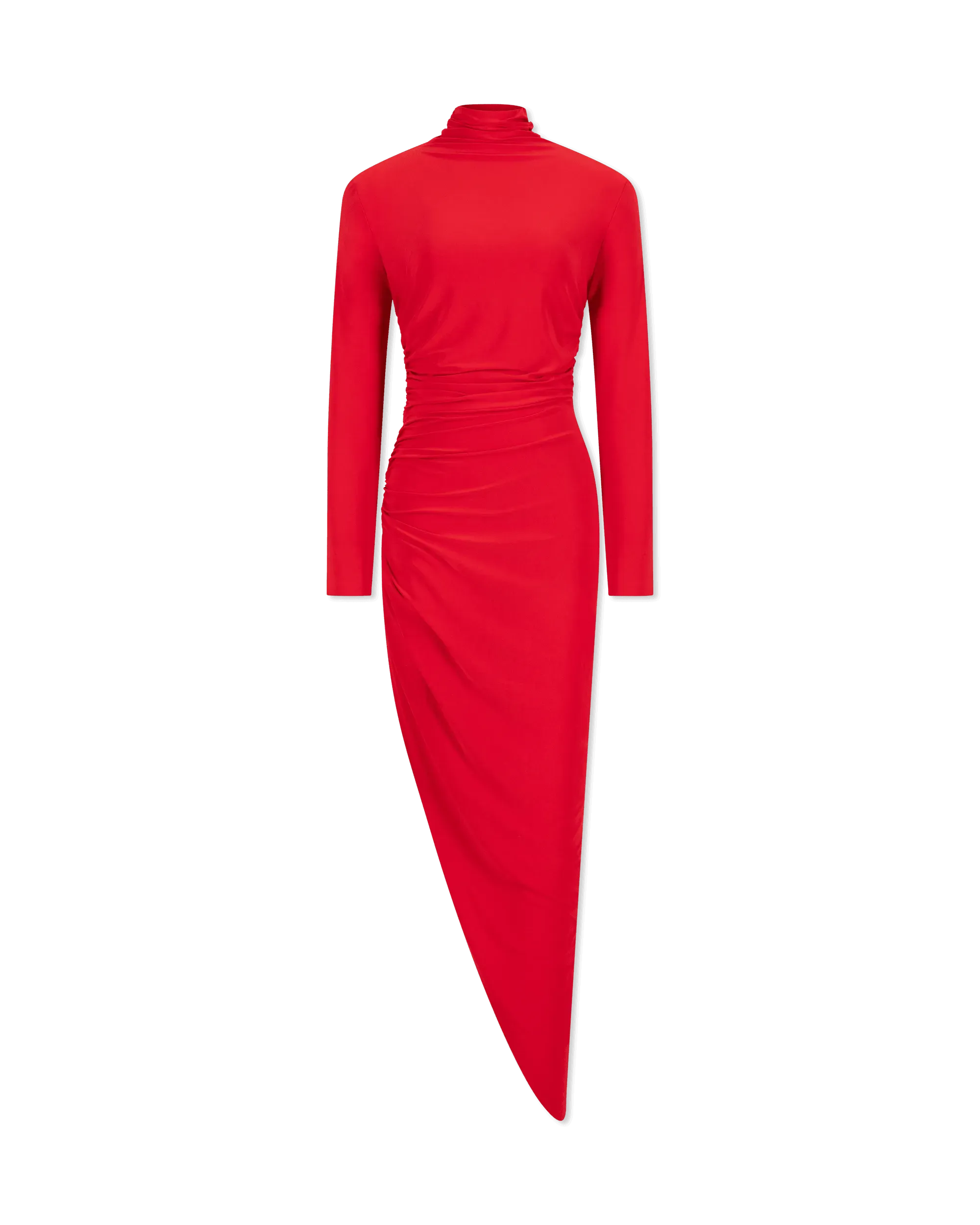 Long Sleeve Side Draped Gown - DIHSAN