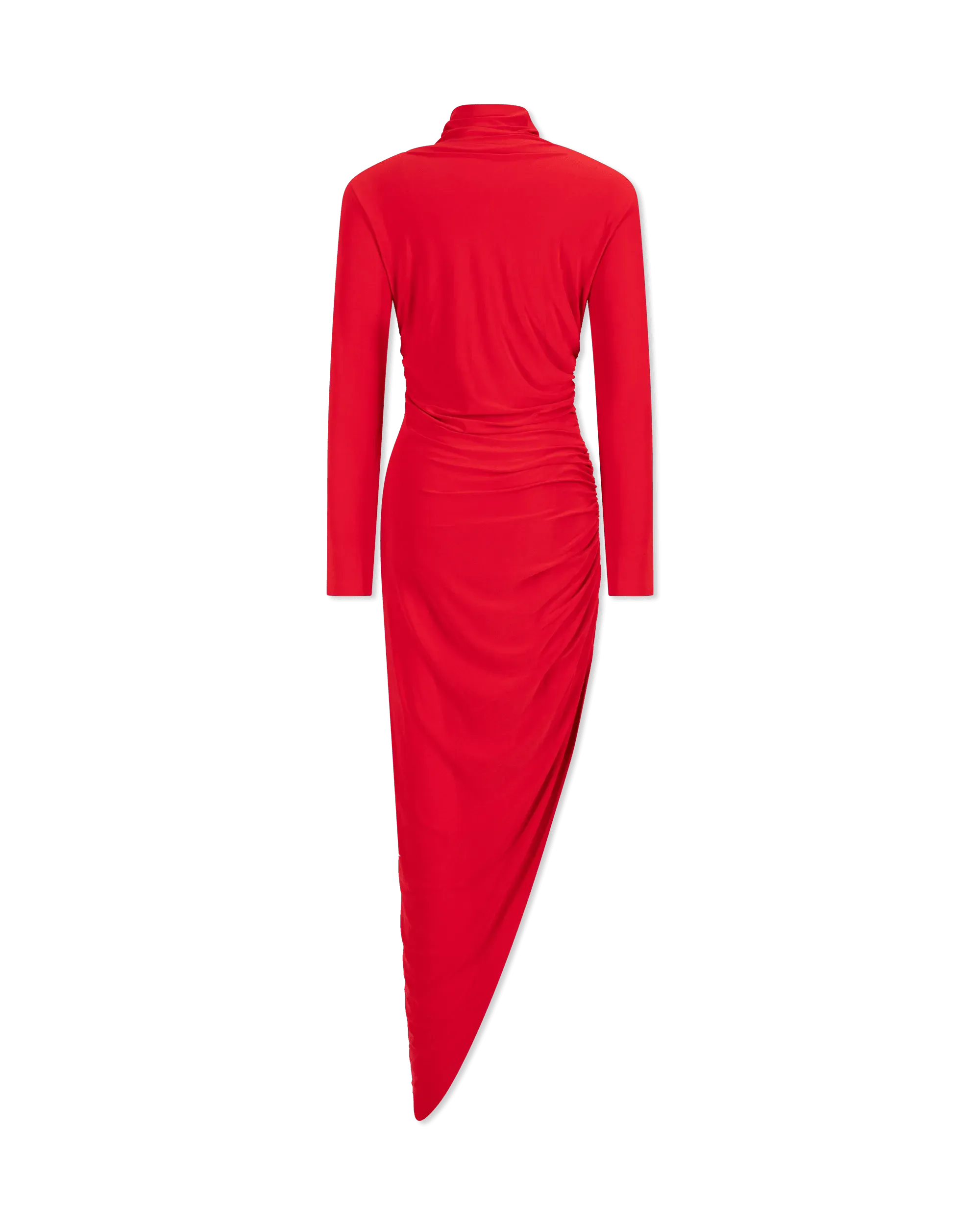 Long Sleeve Side Draped Gown - DIHSAN