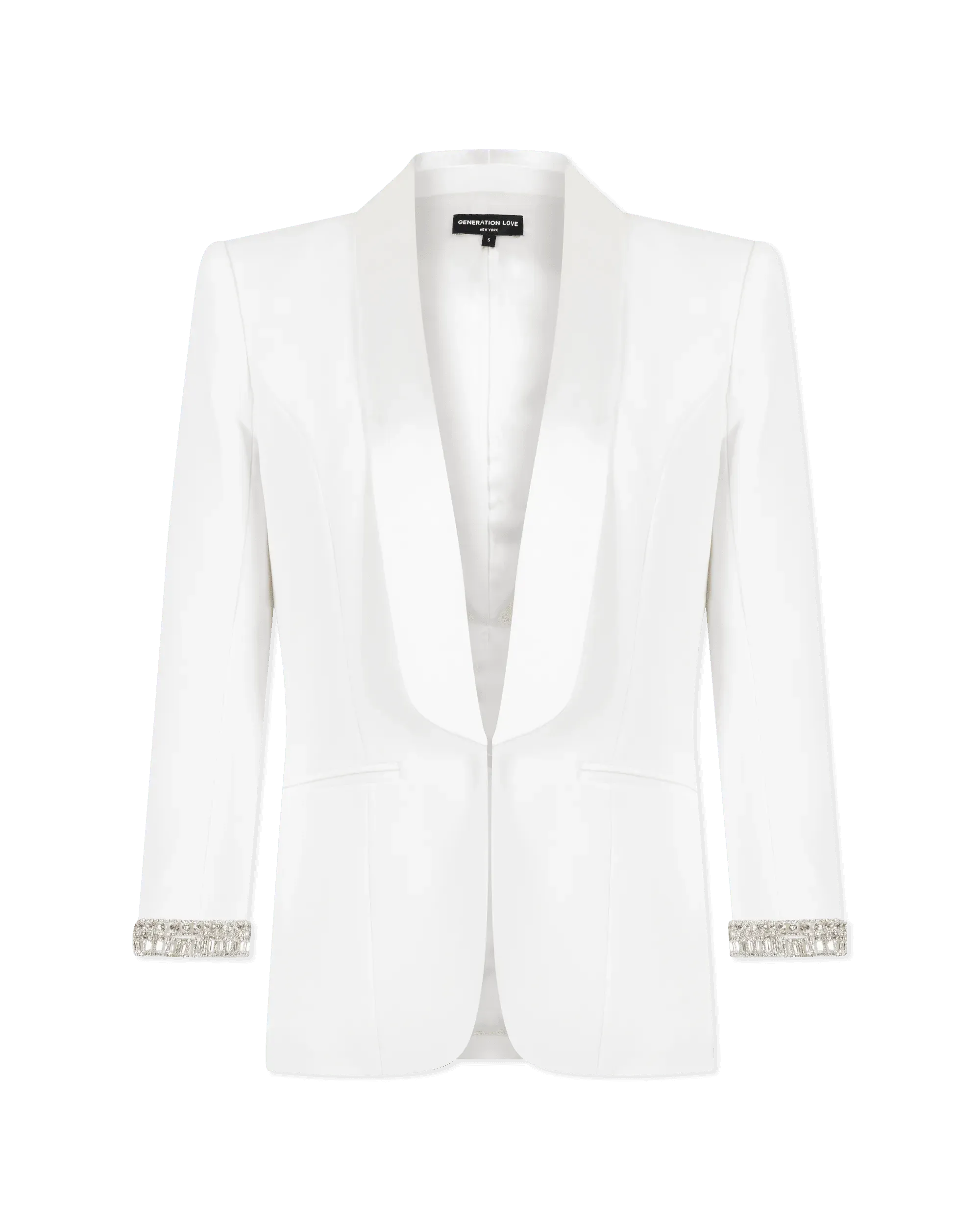 Generation Love Argo Crystal Satin Combo Crepe Blazer - DIHSAN
