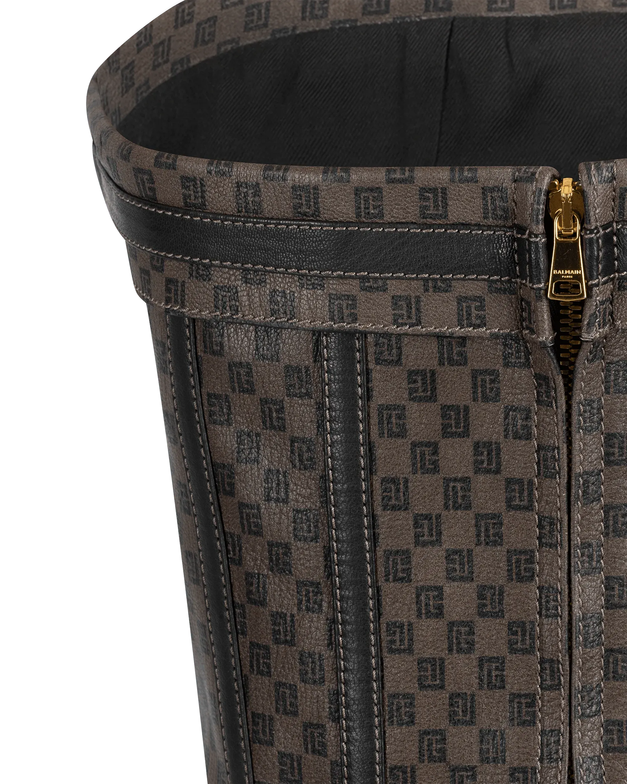Mini Monogram Leather Bustier Top - DIHSAN