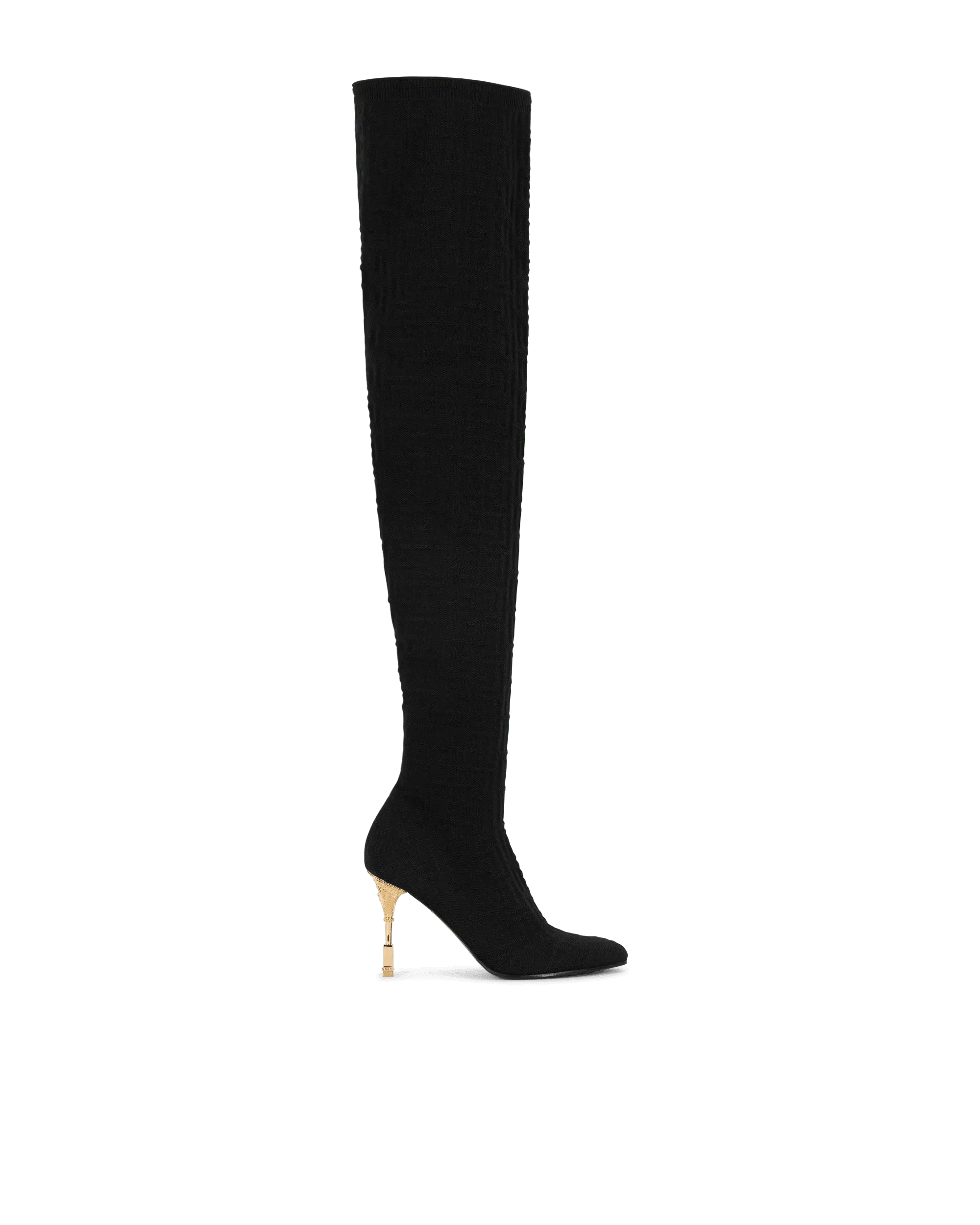 Moneta Monogram Knit Over-The-Knee Boots - DIHSAN