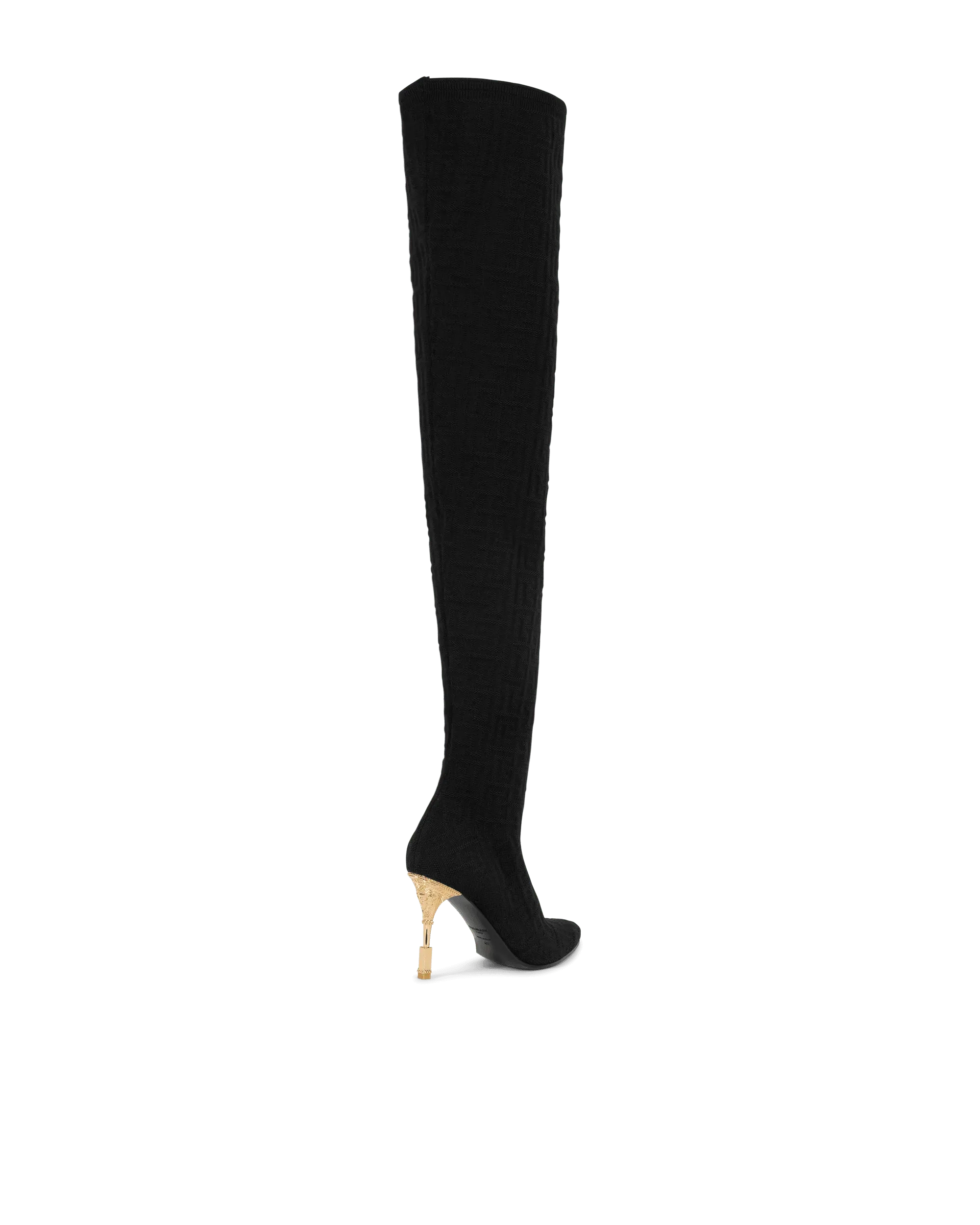 Moneta Monogram Knit Over-The-Knee Boots - DIHSAN