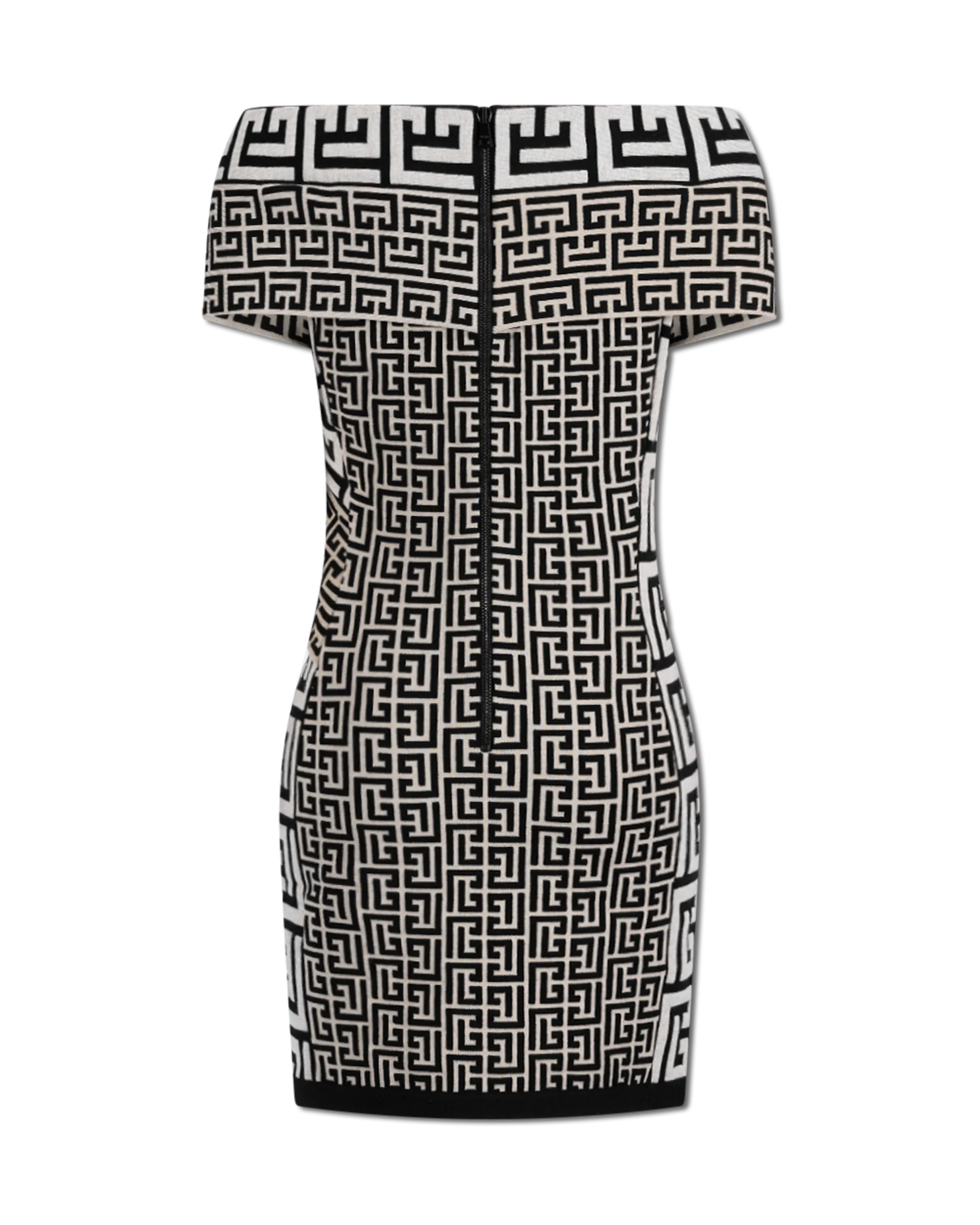Off-Shoulder Monogram Knit Mini Dress