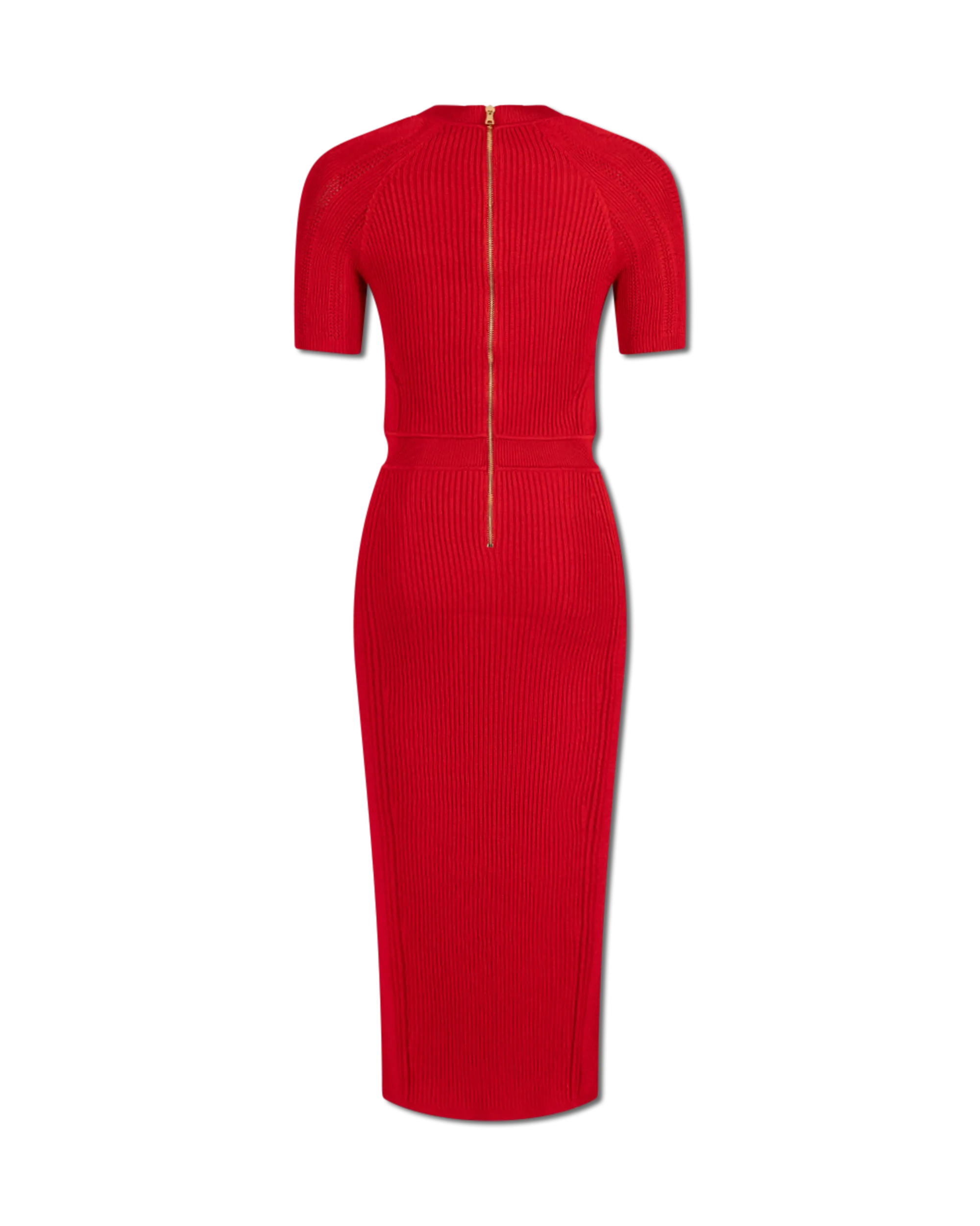 Short Sleeve Ribbed Knit Midi Dress