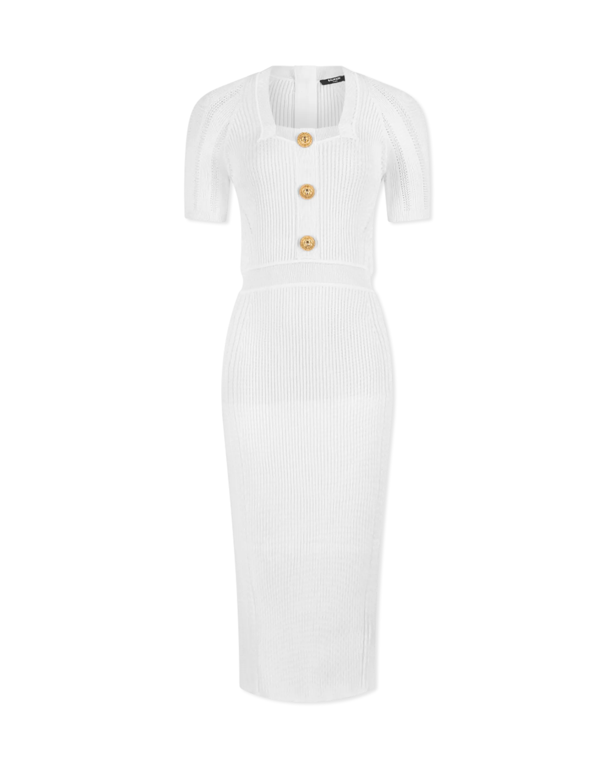 Short Sleeve Ribbed Knit Midi Dress