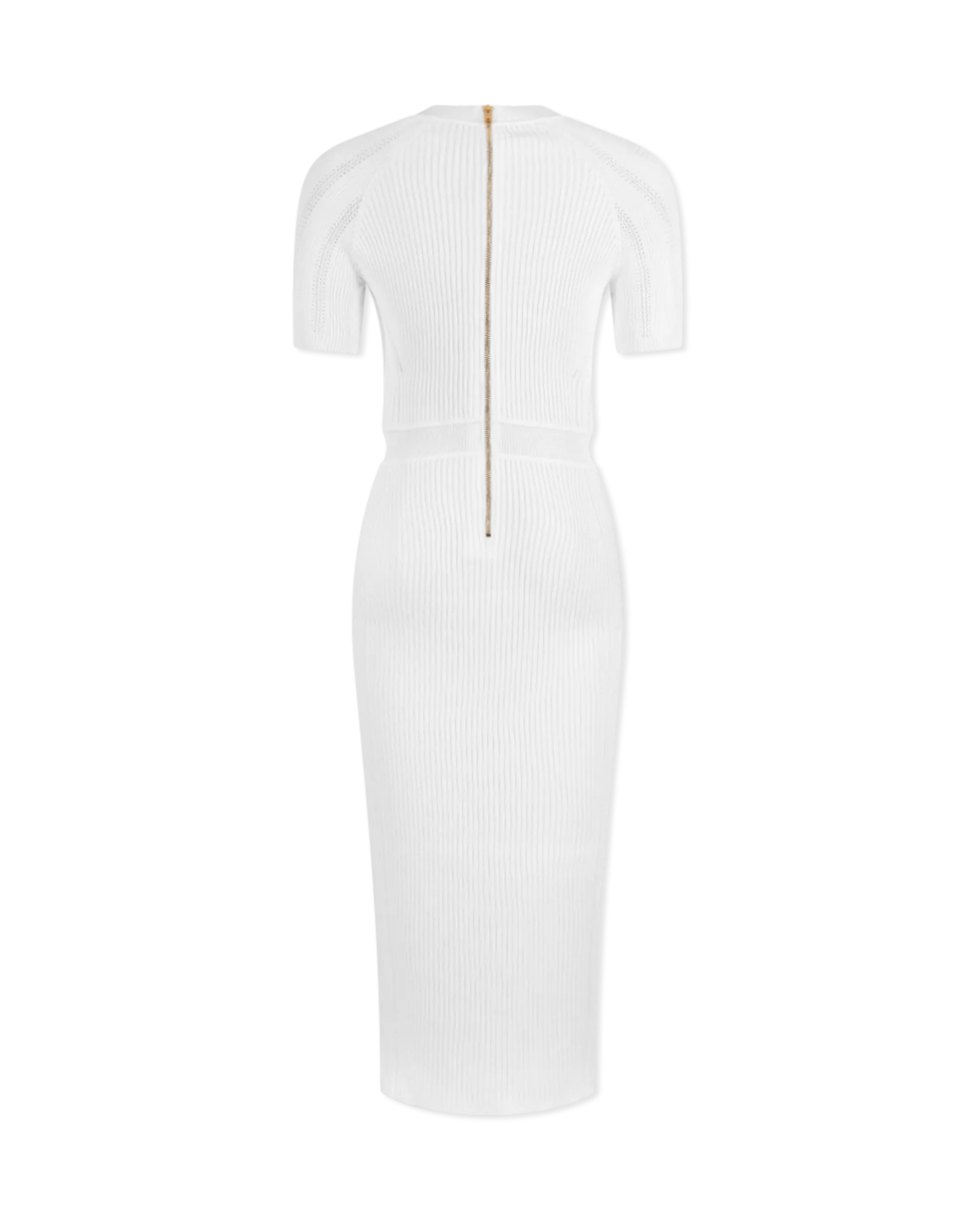 Short Sleeve Ribbed Knit Midi Dress