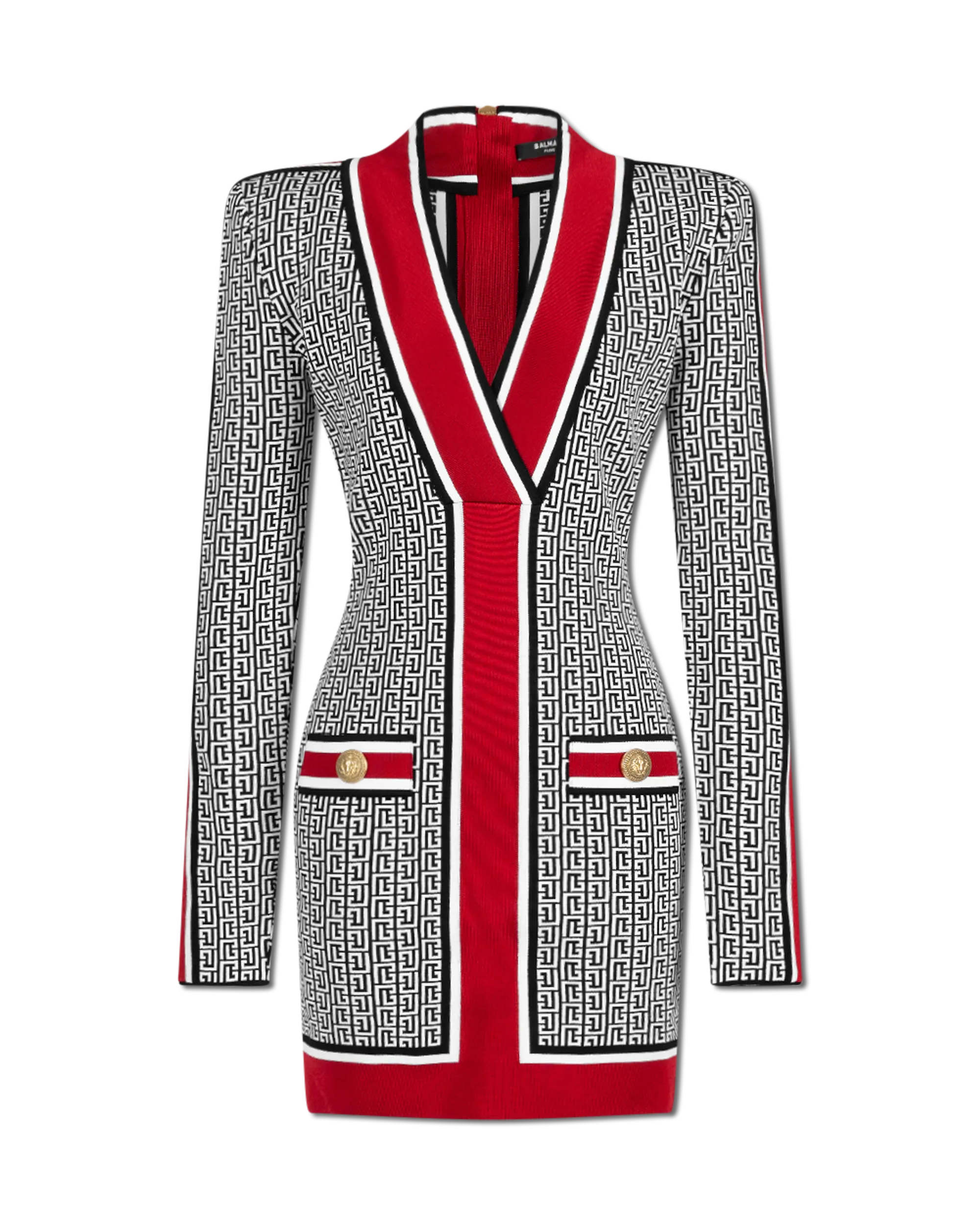 V-Neck Monogram Knit Mini Dress