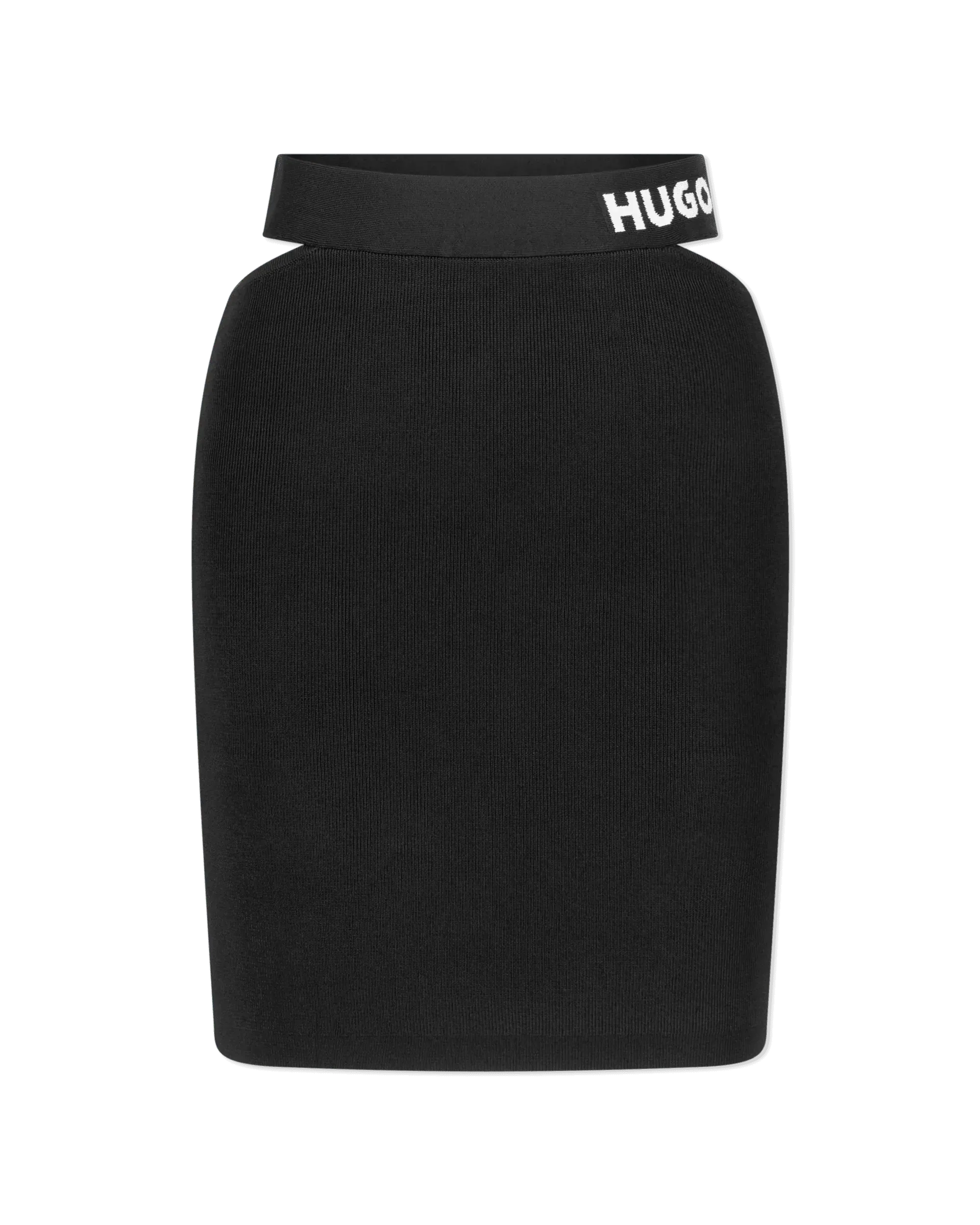 Black Viscose Blend Satchie Short Knitted Cut-Out Skirt by HUGO - Red | DIHSAN