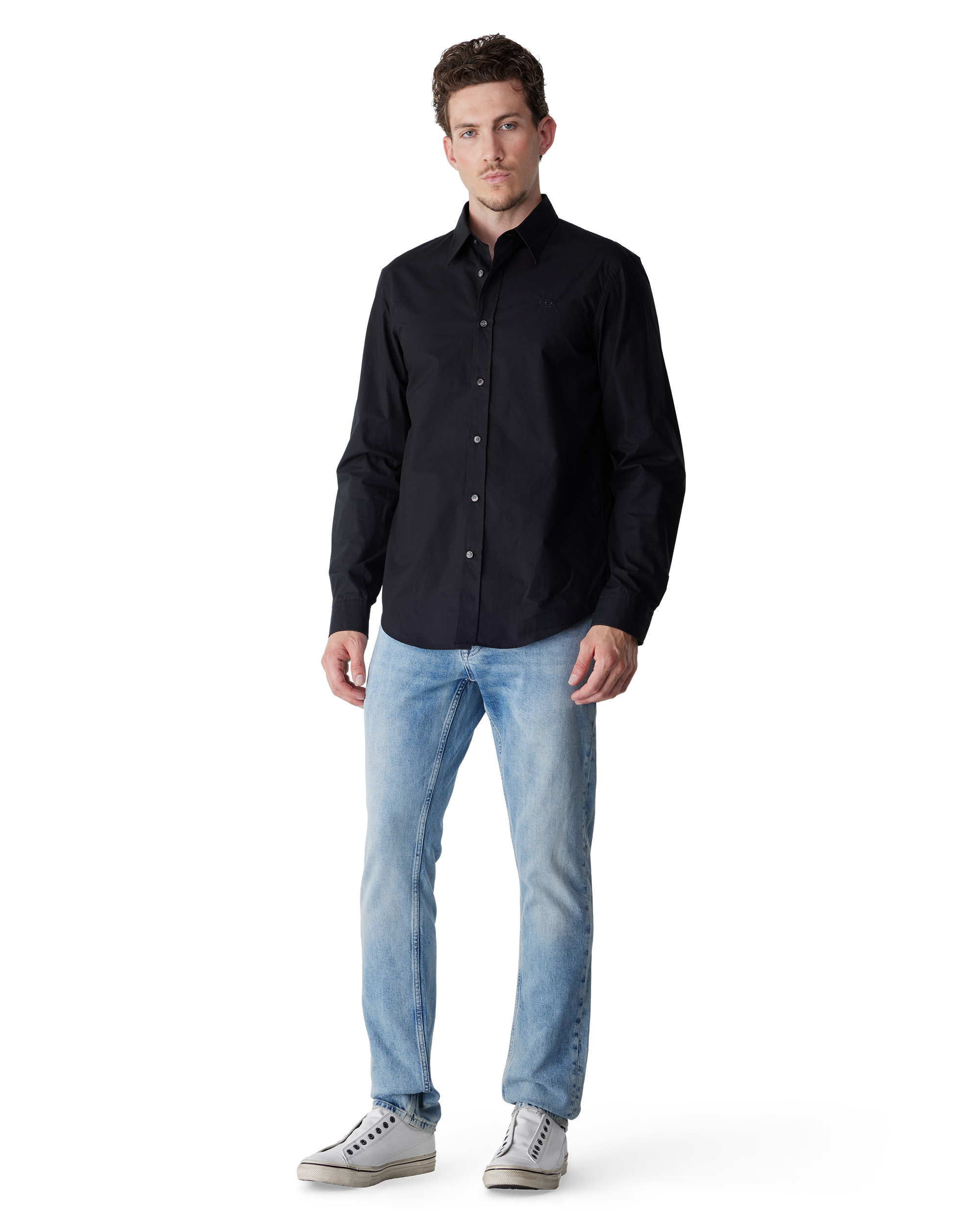 Black Cotton S-Simply-PCAL Shirt by Diesel | DIHSAN