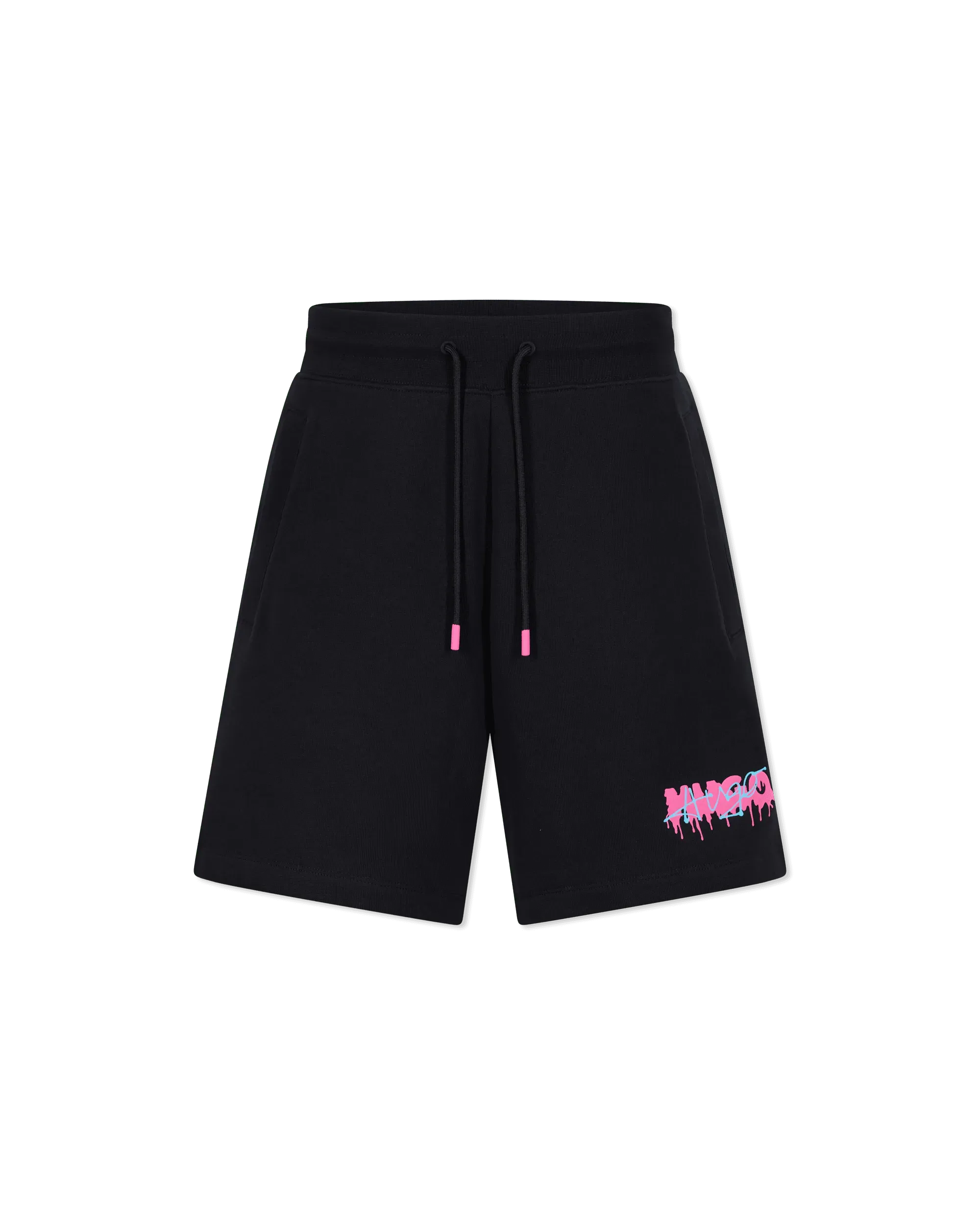 Black Cotton Dapalmi Sweat Shorts by HUGO - Red | DIHSAN