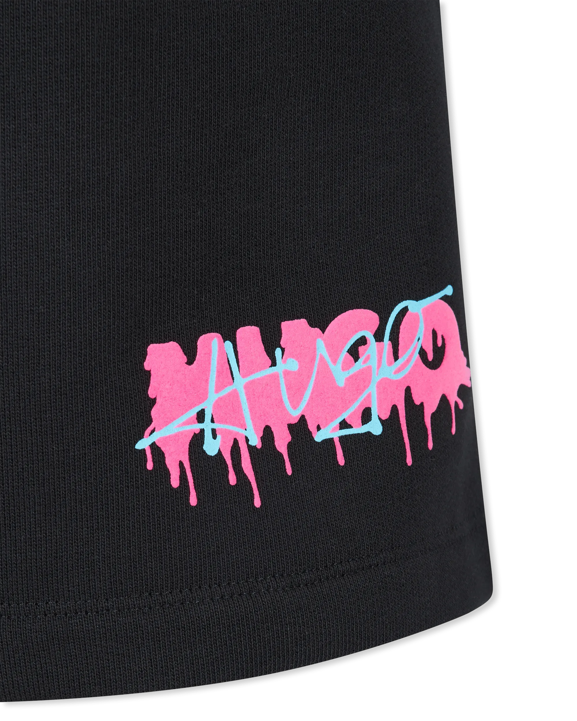 Black Cotton Dapalmi Sweat Shorts by HUGO - Red | DIHSAN