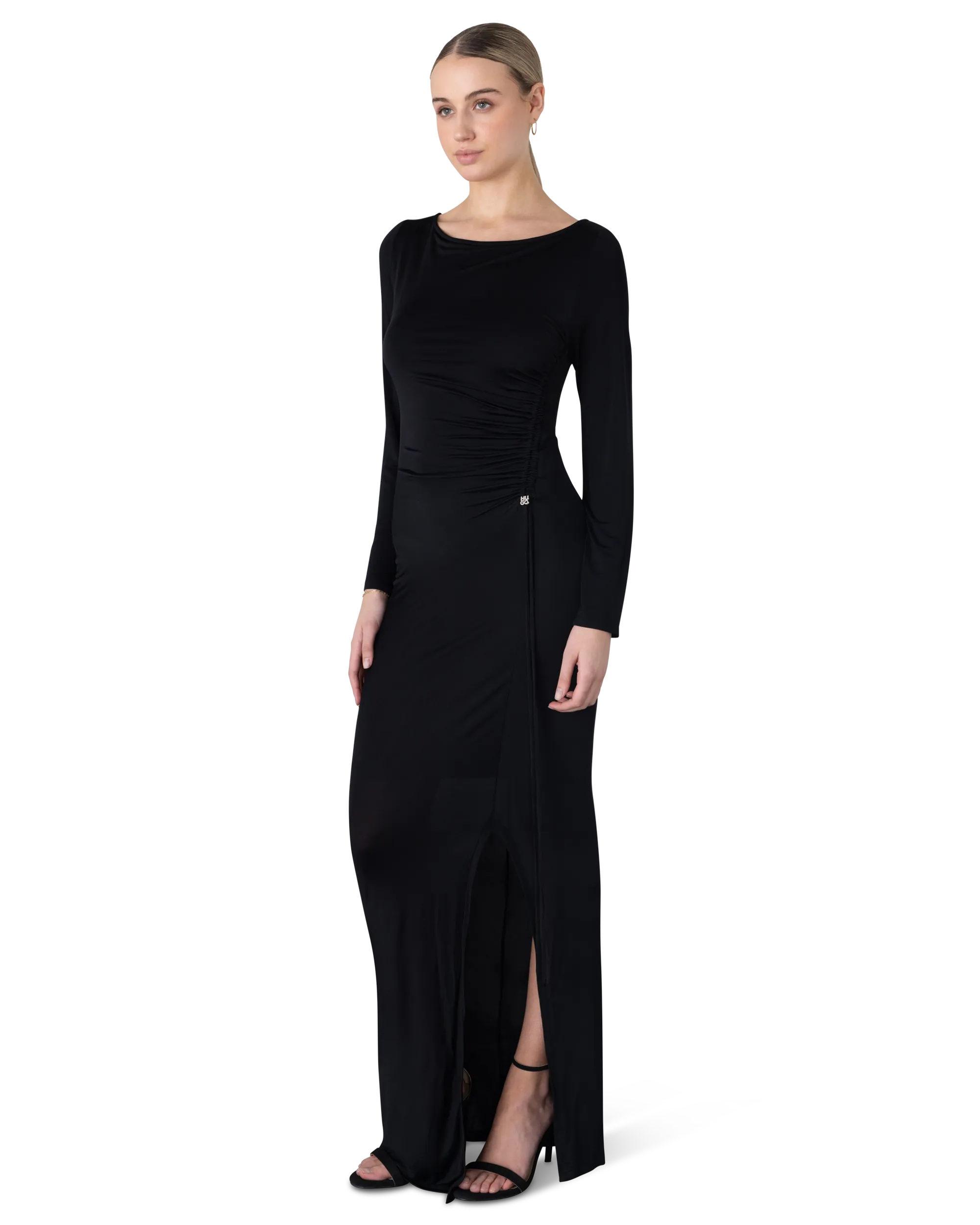 Narianne Boat Neck Long Dress
