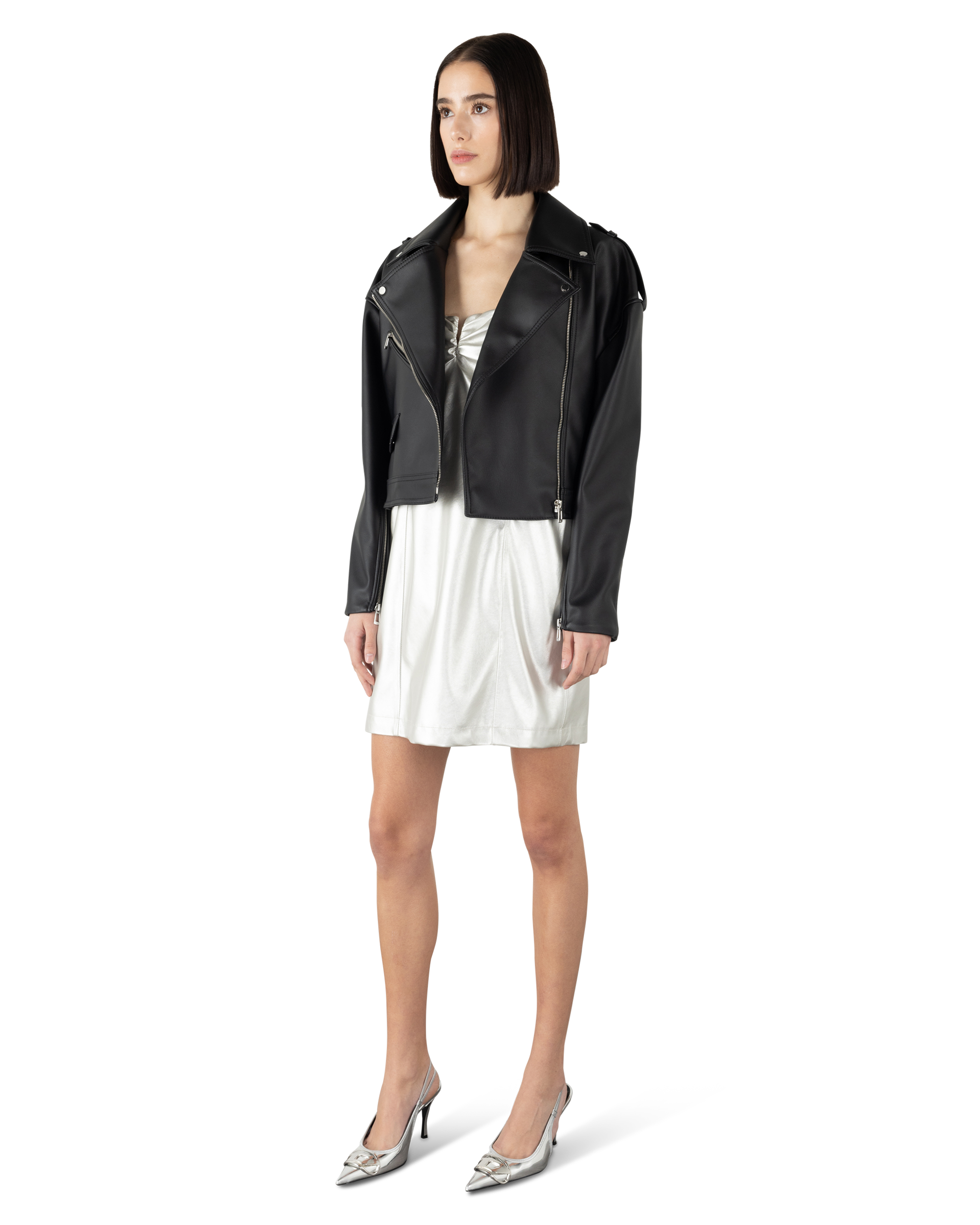 Arida Faux Leather Biker Jacket