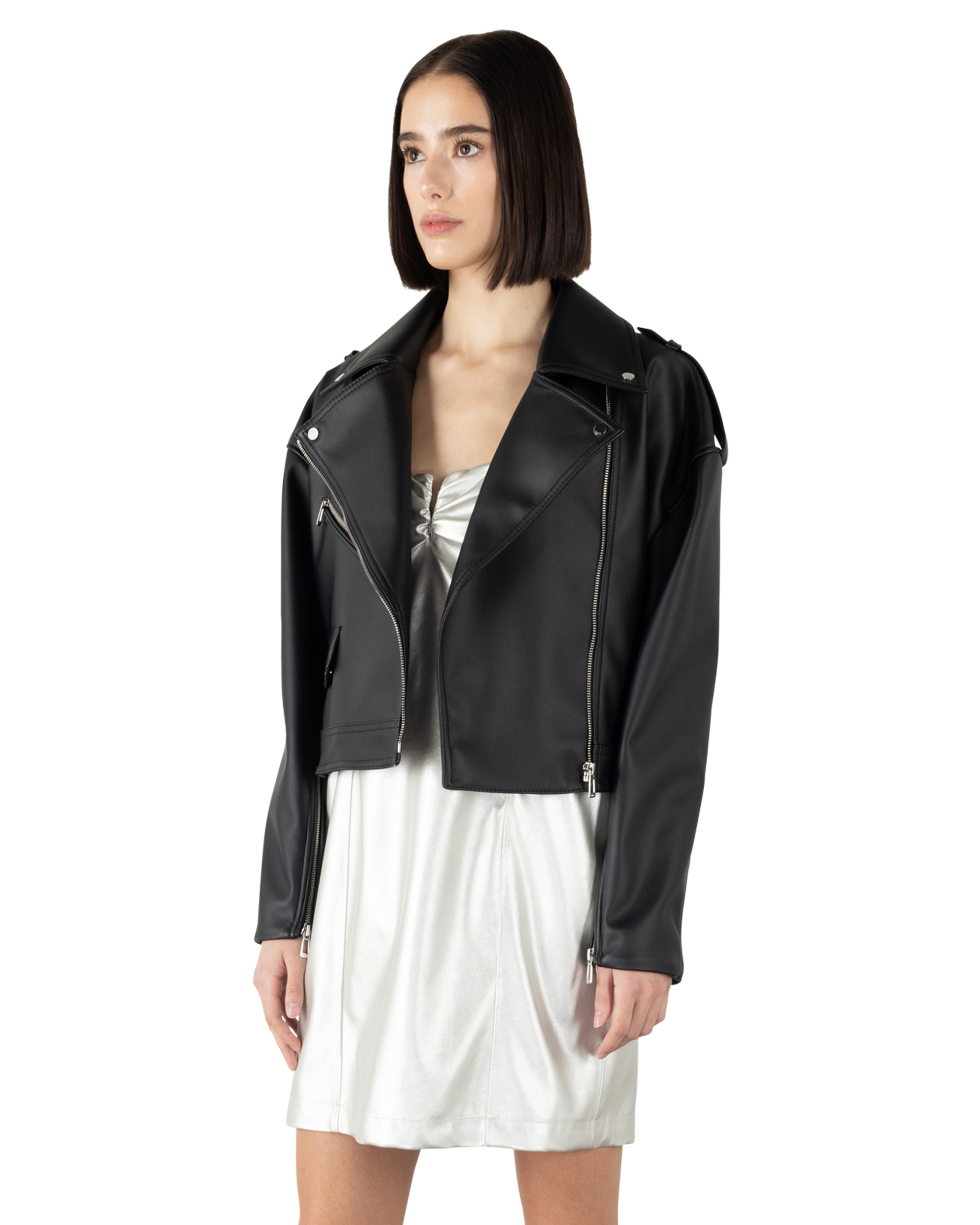 Arida Faux Leather Biker Jacket