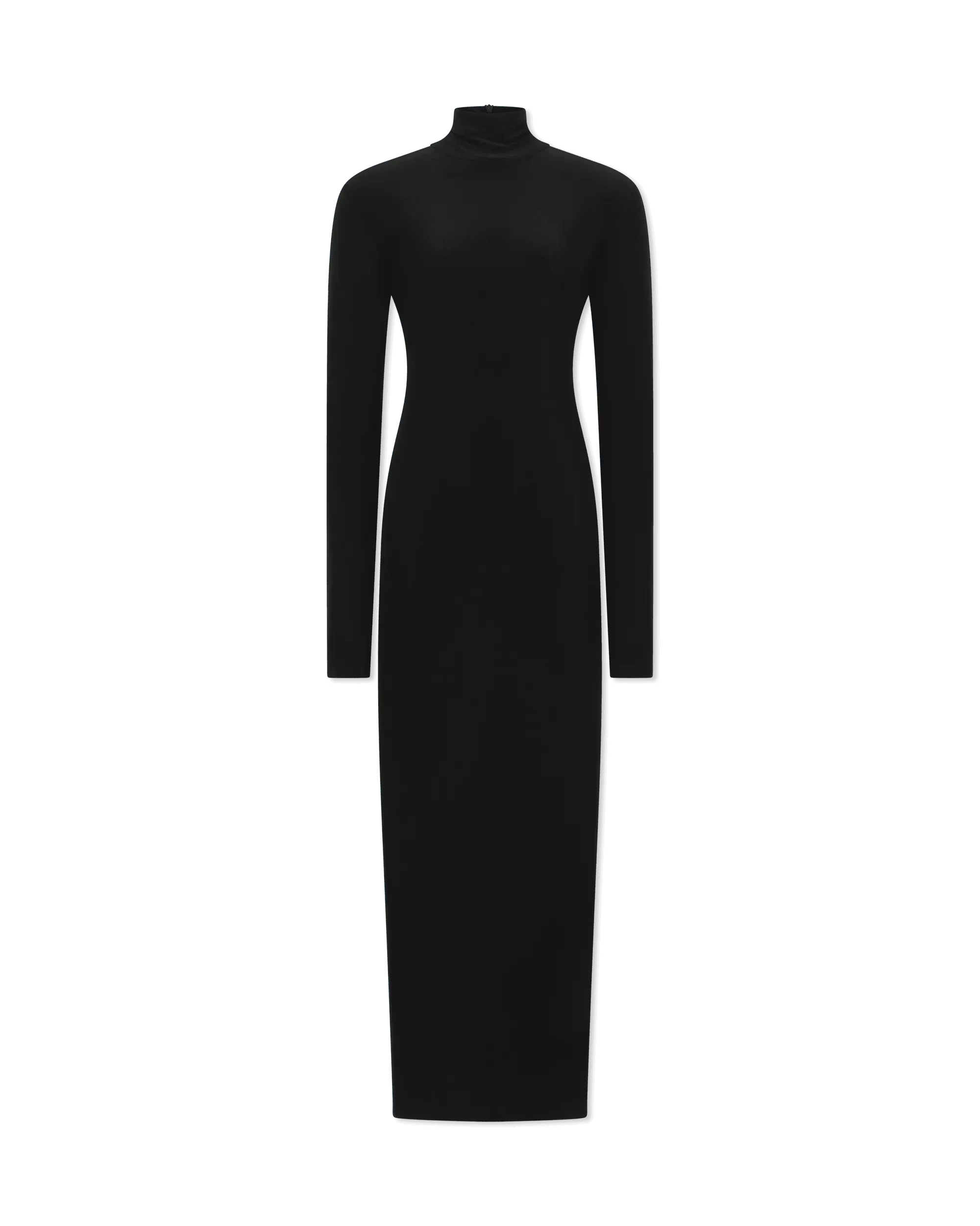 Long Sleeve Turtleneck Side Slit Gown - DIHSAN