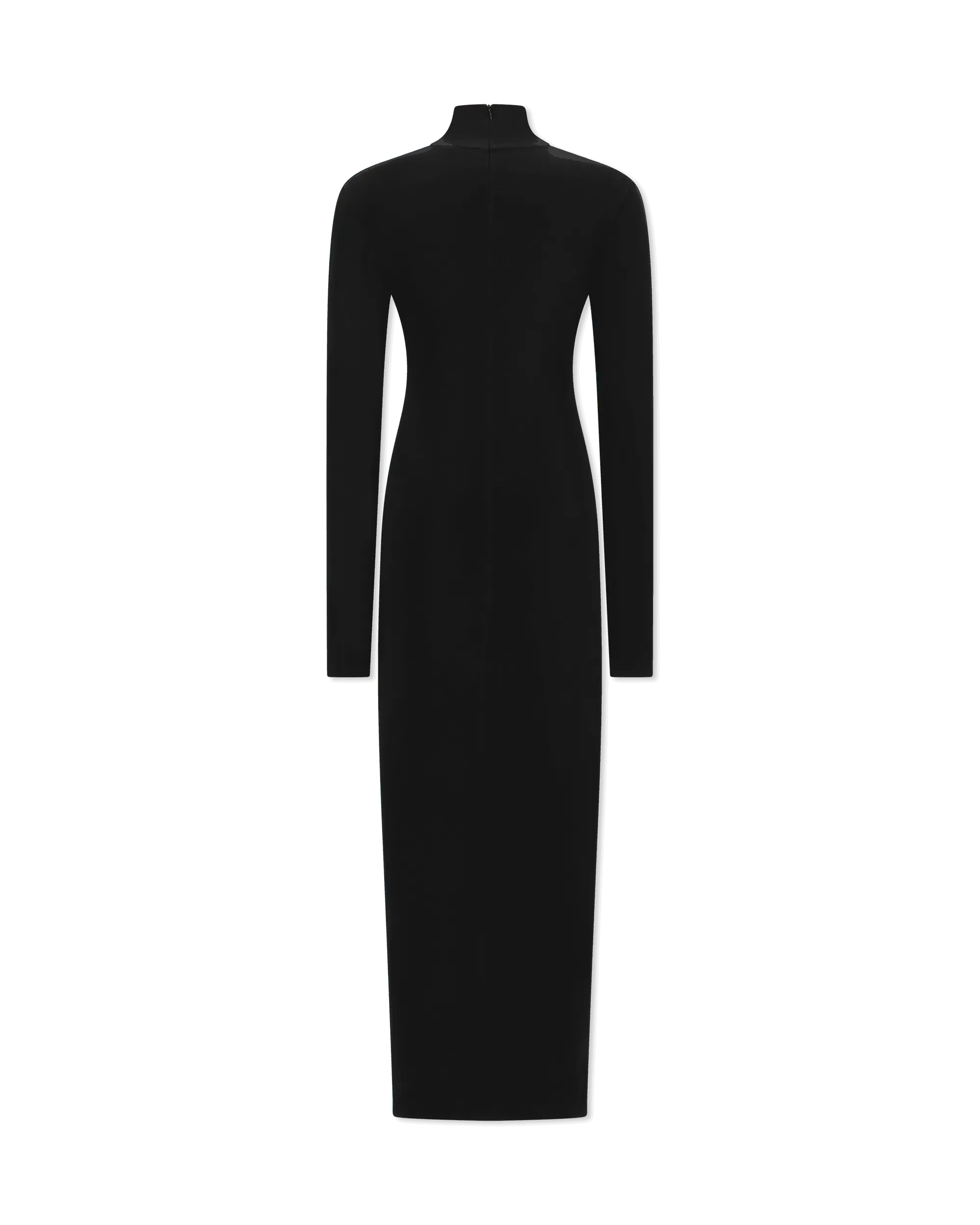 Long Sleeve Turtleneck Side Slit Gown - DIHSAN