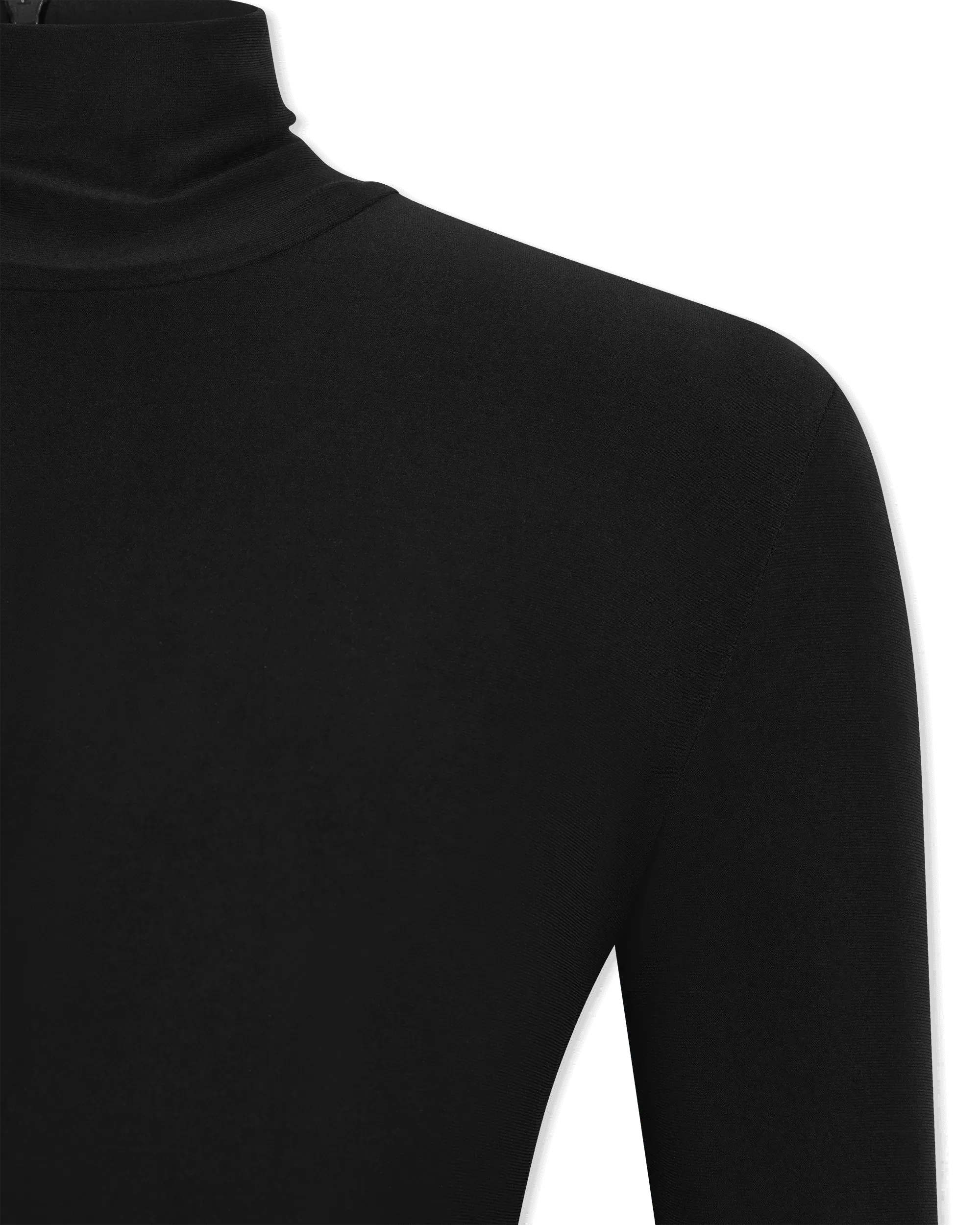 Long Sleeve Turtleneck Side Slit Gown - DIHSAN