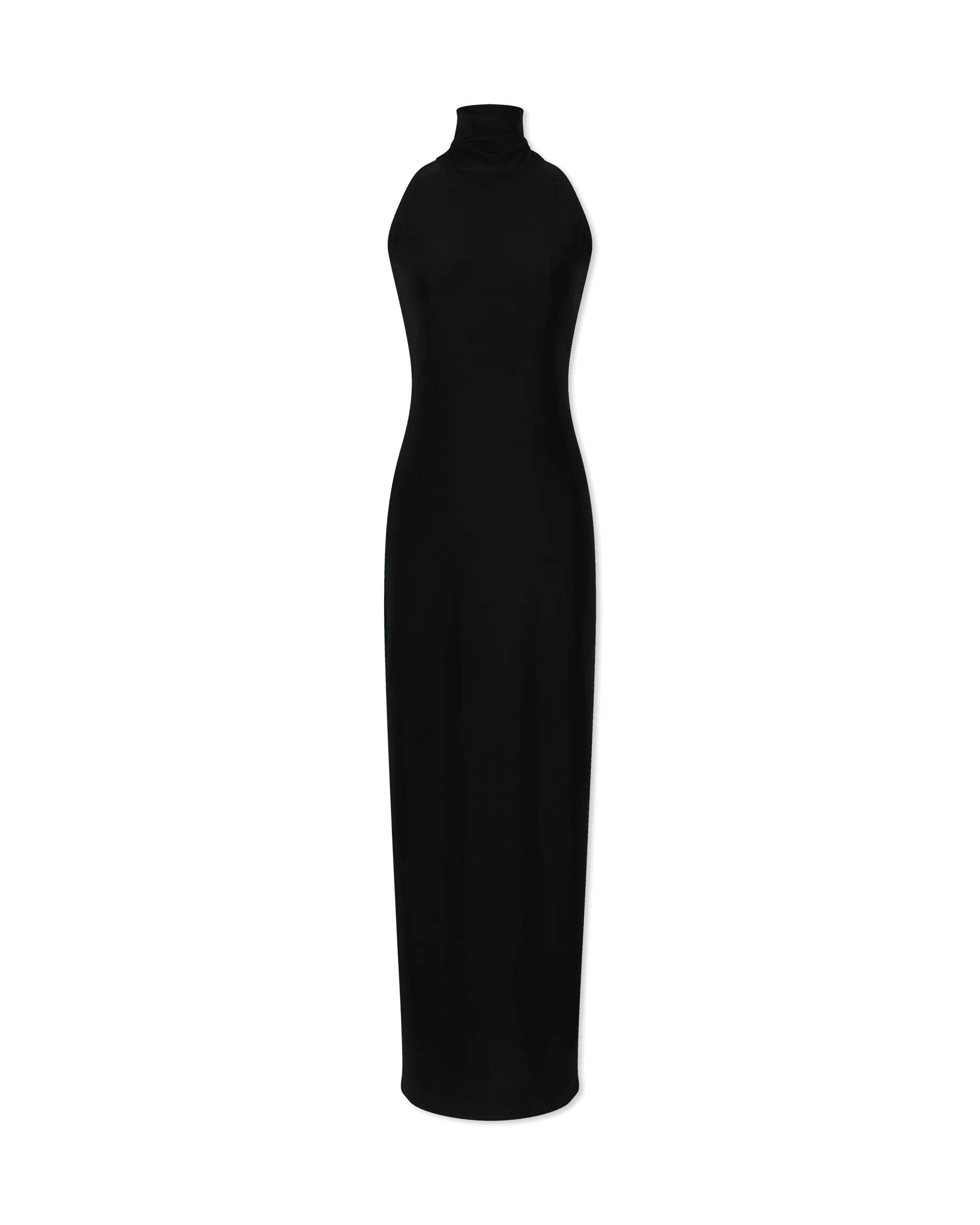Halter Turtleneck Side Slit Gown - DIHSAN