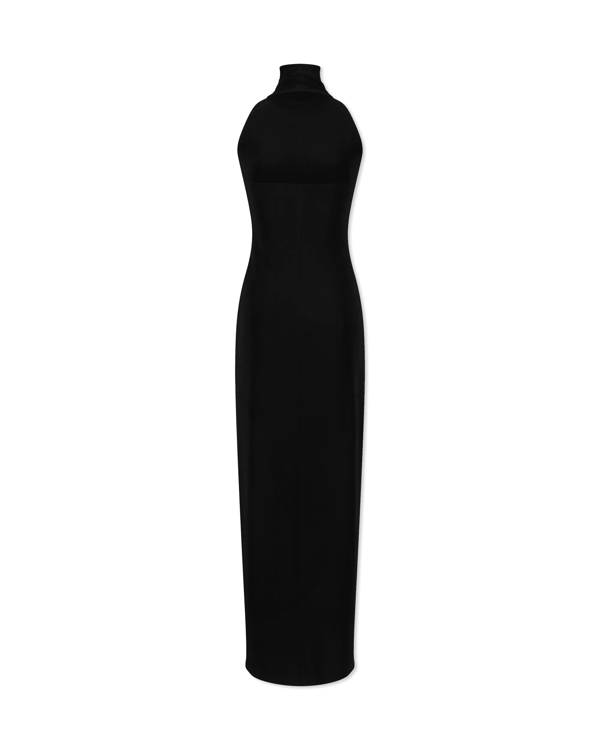 Halter Turtleneck Side Slit Gown - DIHSAN