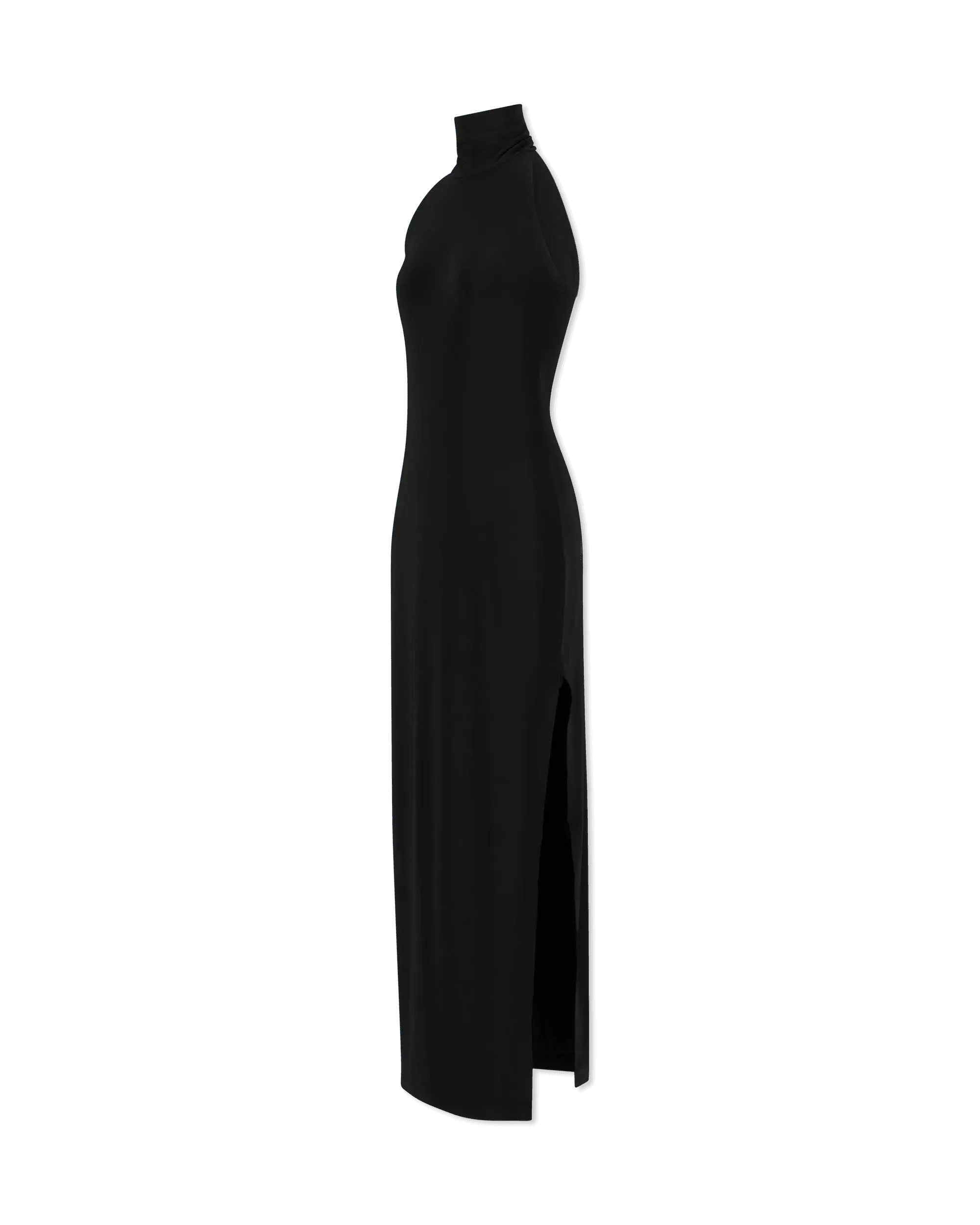 Halter Turtleneck Side Slit Gown - DIHSAN