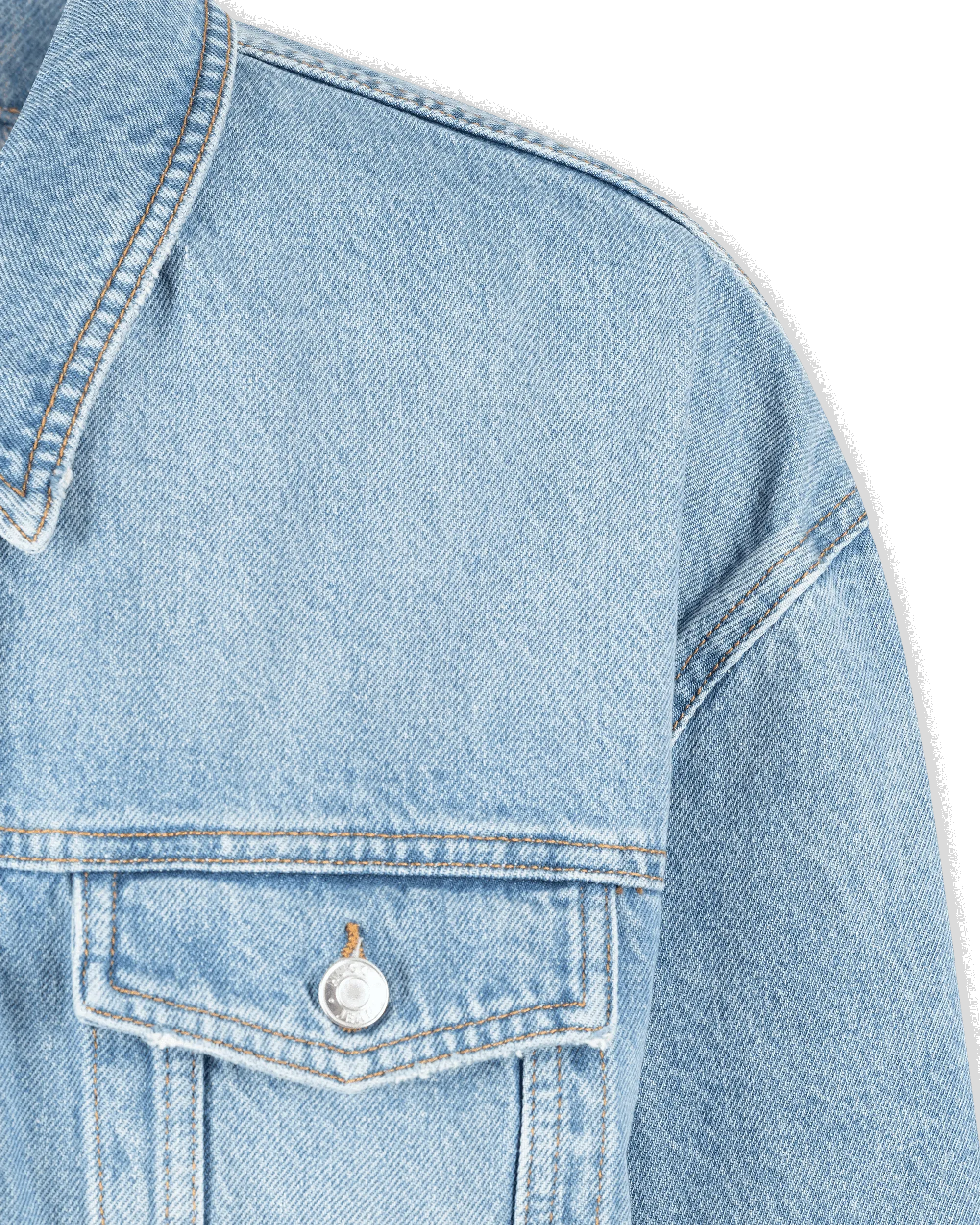 Light Blue Cotton Icon Denim Jacket by HUGO - Red | DIHSAN
