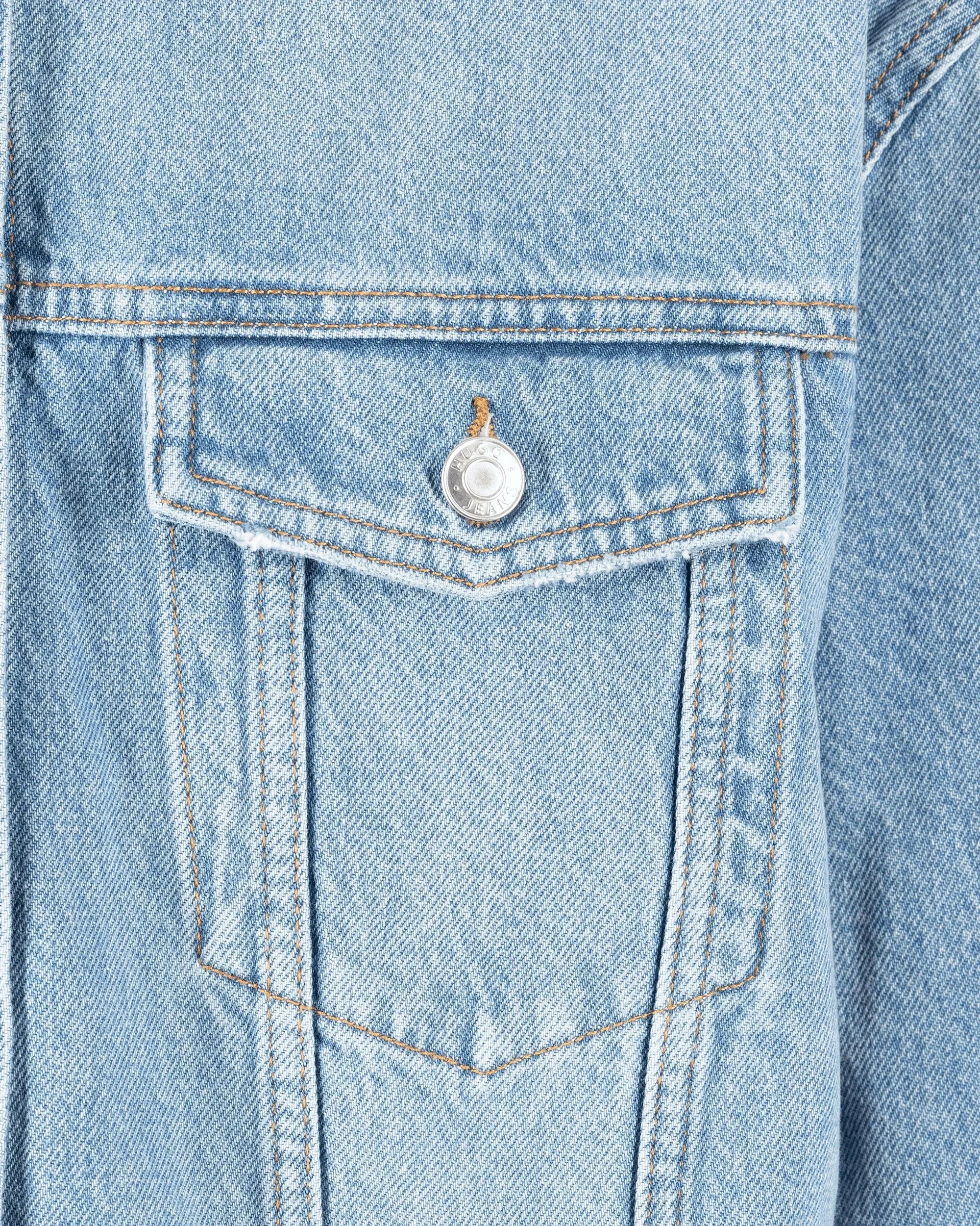 Light Blue Cotton Icon Denim Jacket by HUGO - Red | DIHSAN