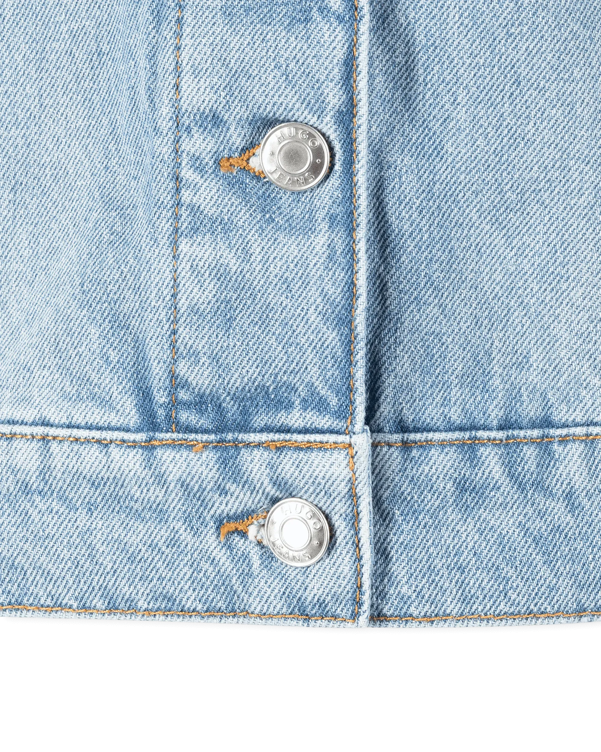 Light Blue Cotton Icon Denim Jacket by HUGO - Red | DIHSAN