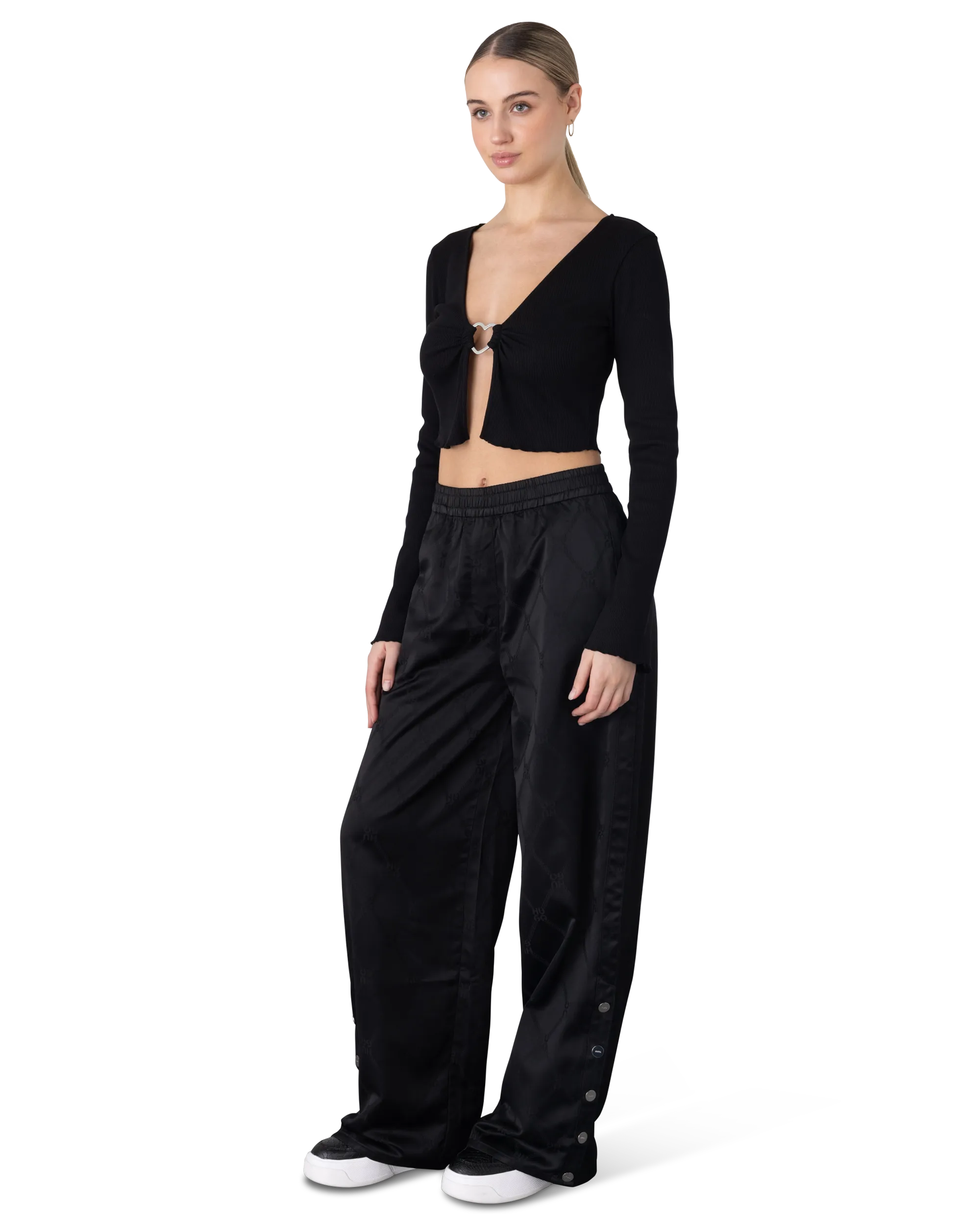 Dortensie Jersey Cropped Cardigan Top